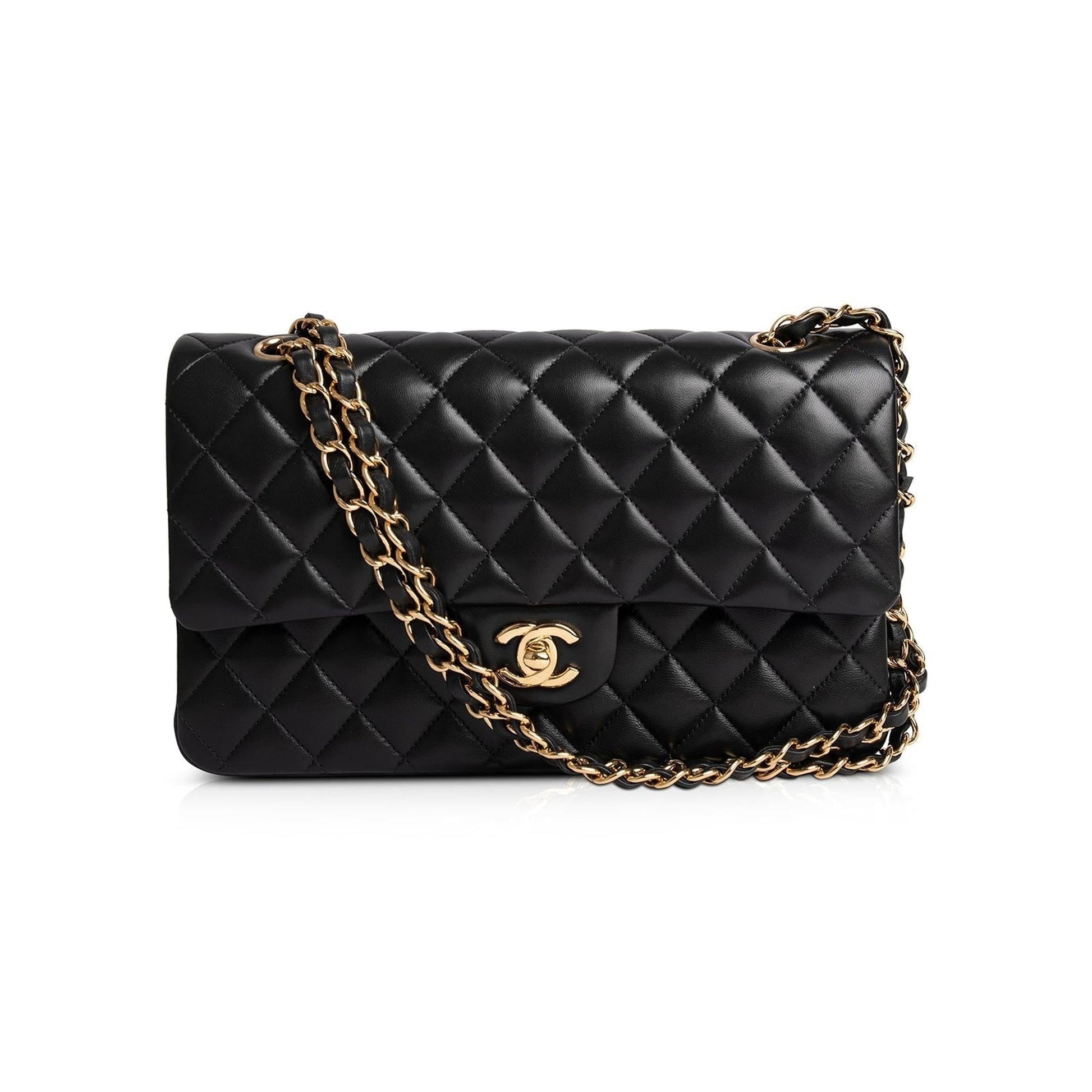 Chanel Classic Double Flap Lambskin Black Travel Bag 3
