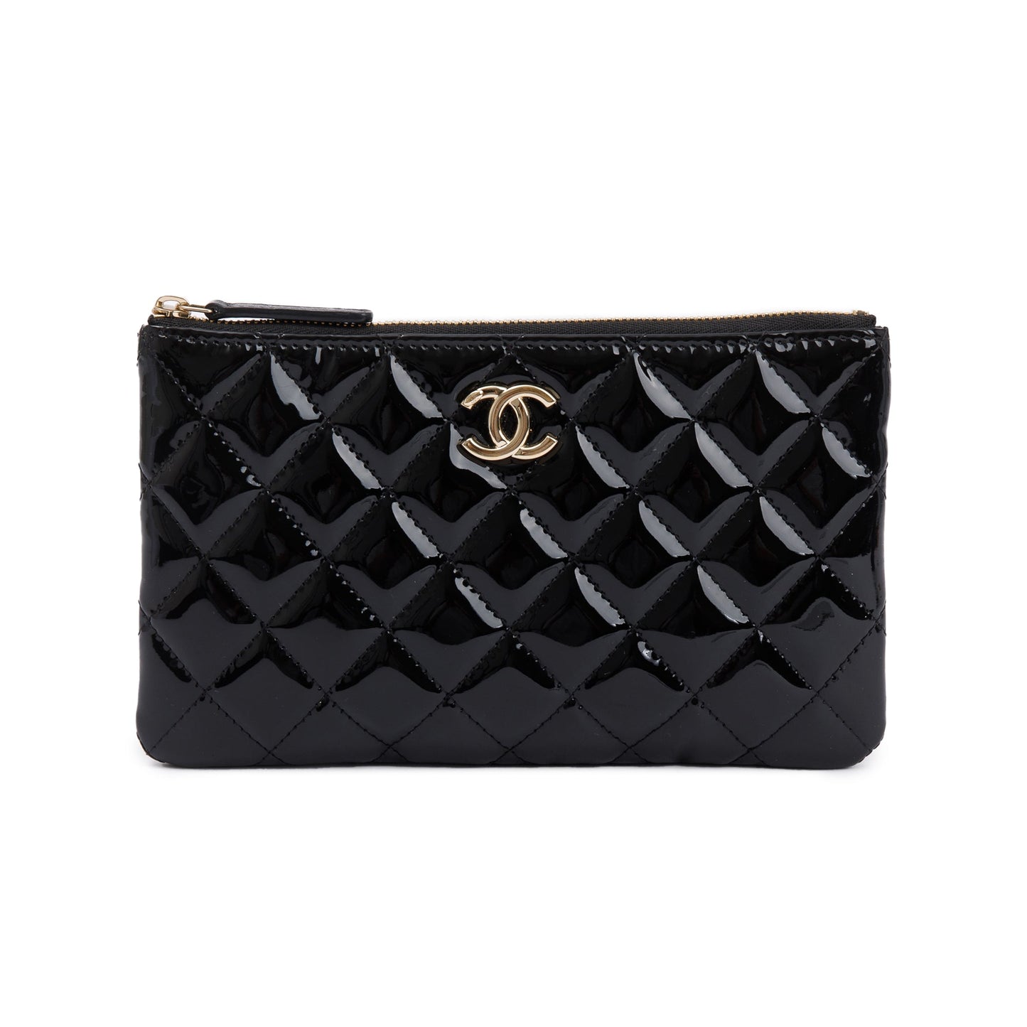 Chanel Quilted Patent Classic Leather Black Travel Bag