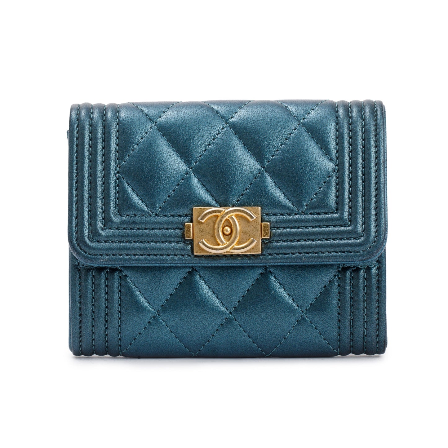 Chanel Blue Box Authenticity Card Lambskin Wallet Case Authenticity Card