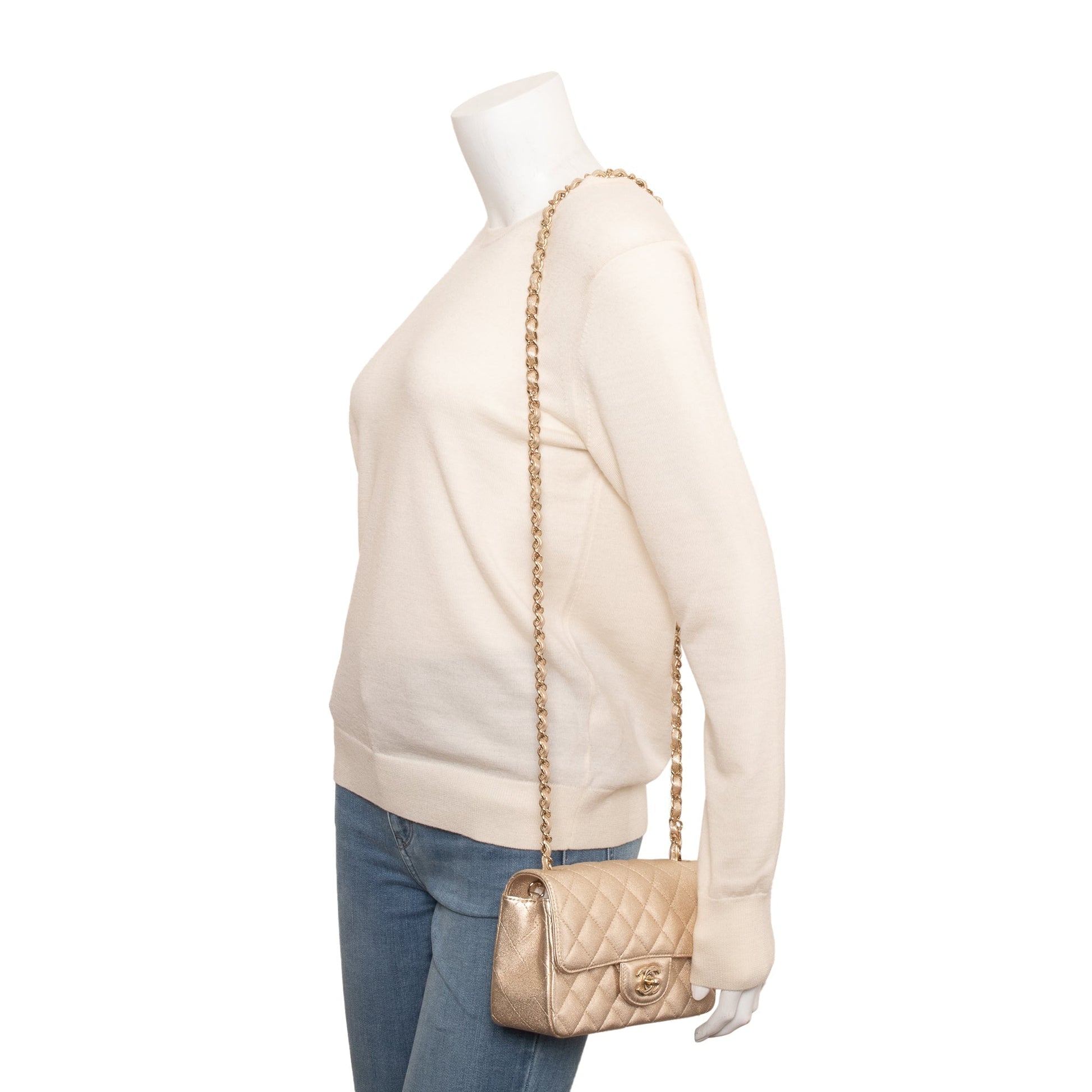 Chanel assic Rectangular Flap Gold Travel Bag