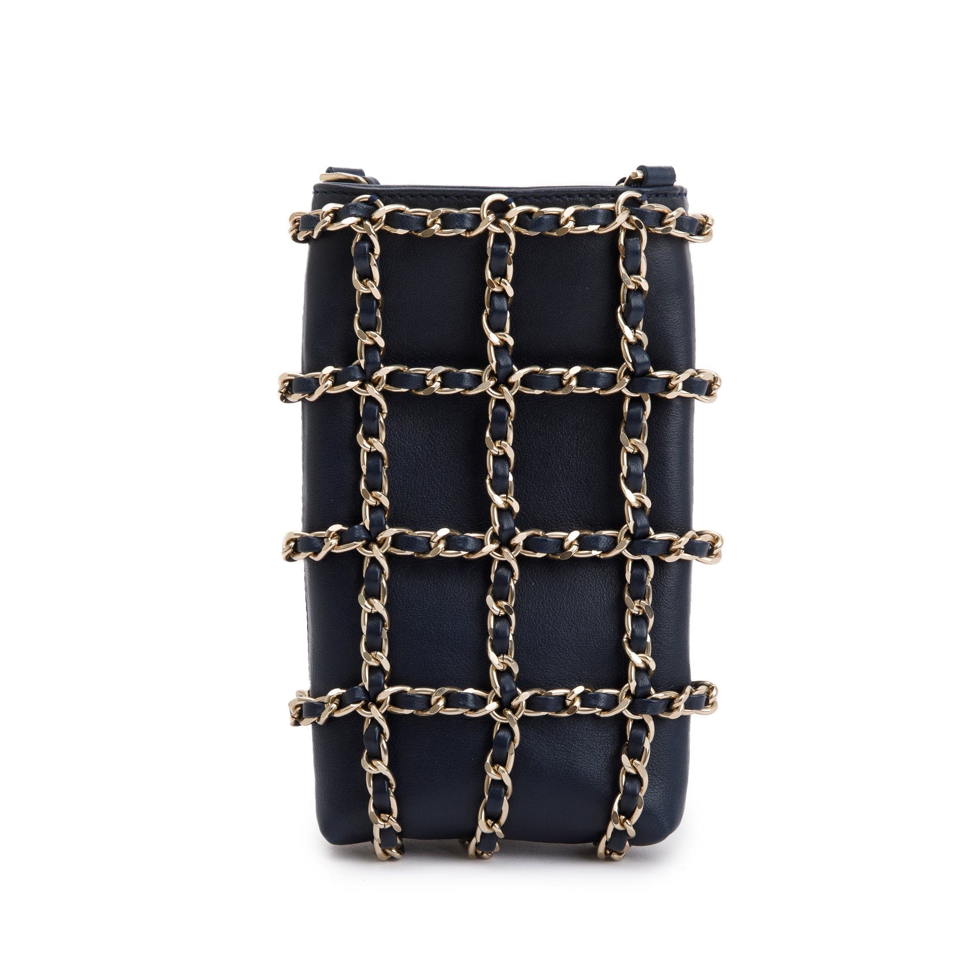 Chanel Navy Tech Me Out Leather Travel Bag
