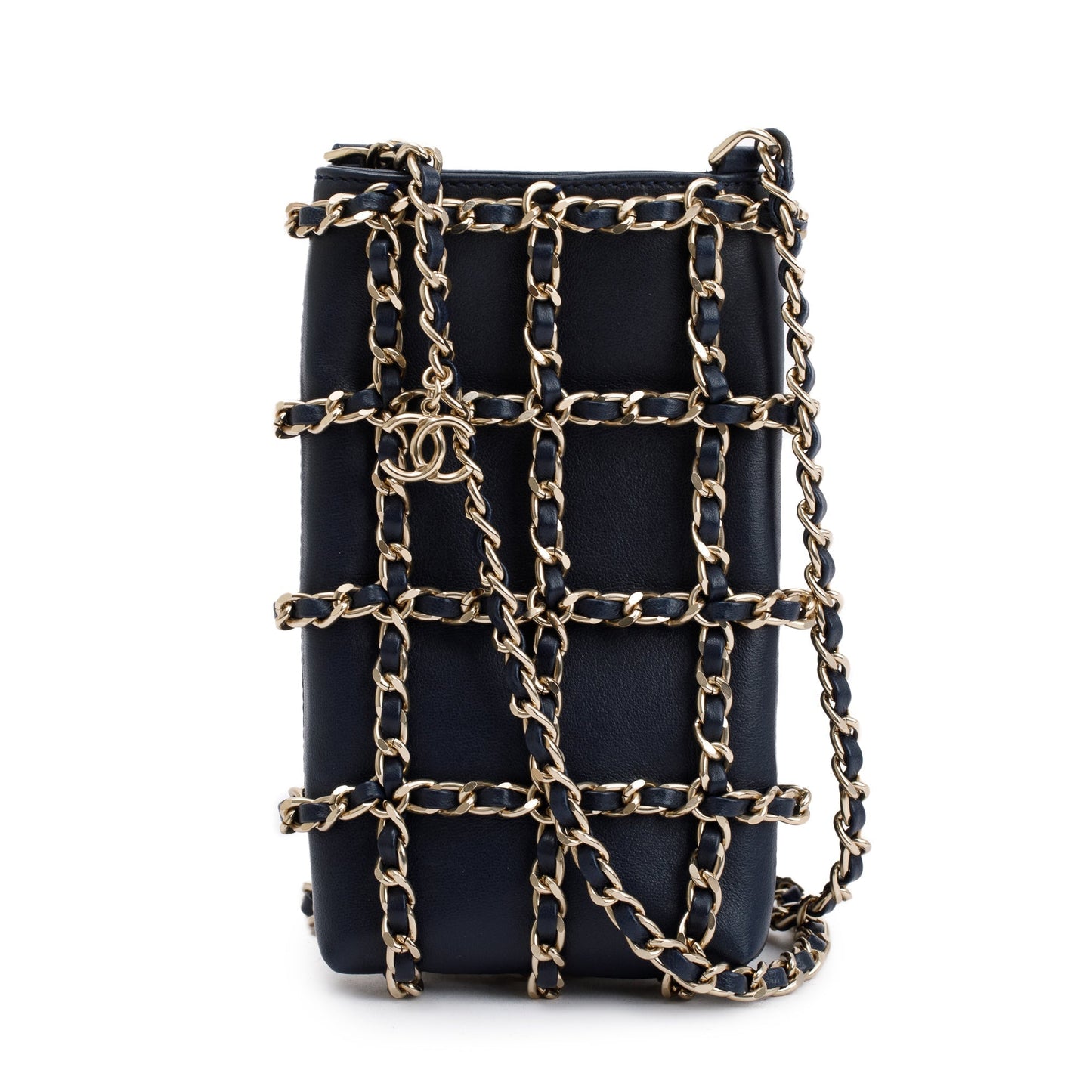 Chanel Navy Tech Me Out Leather Travel Bag