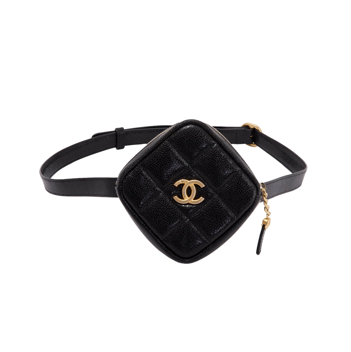Chanel Quilted Caviar CC Diamond Belt Leather