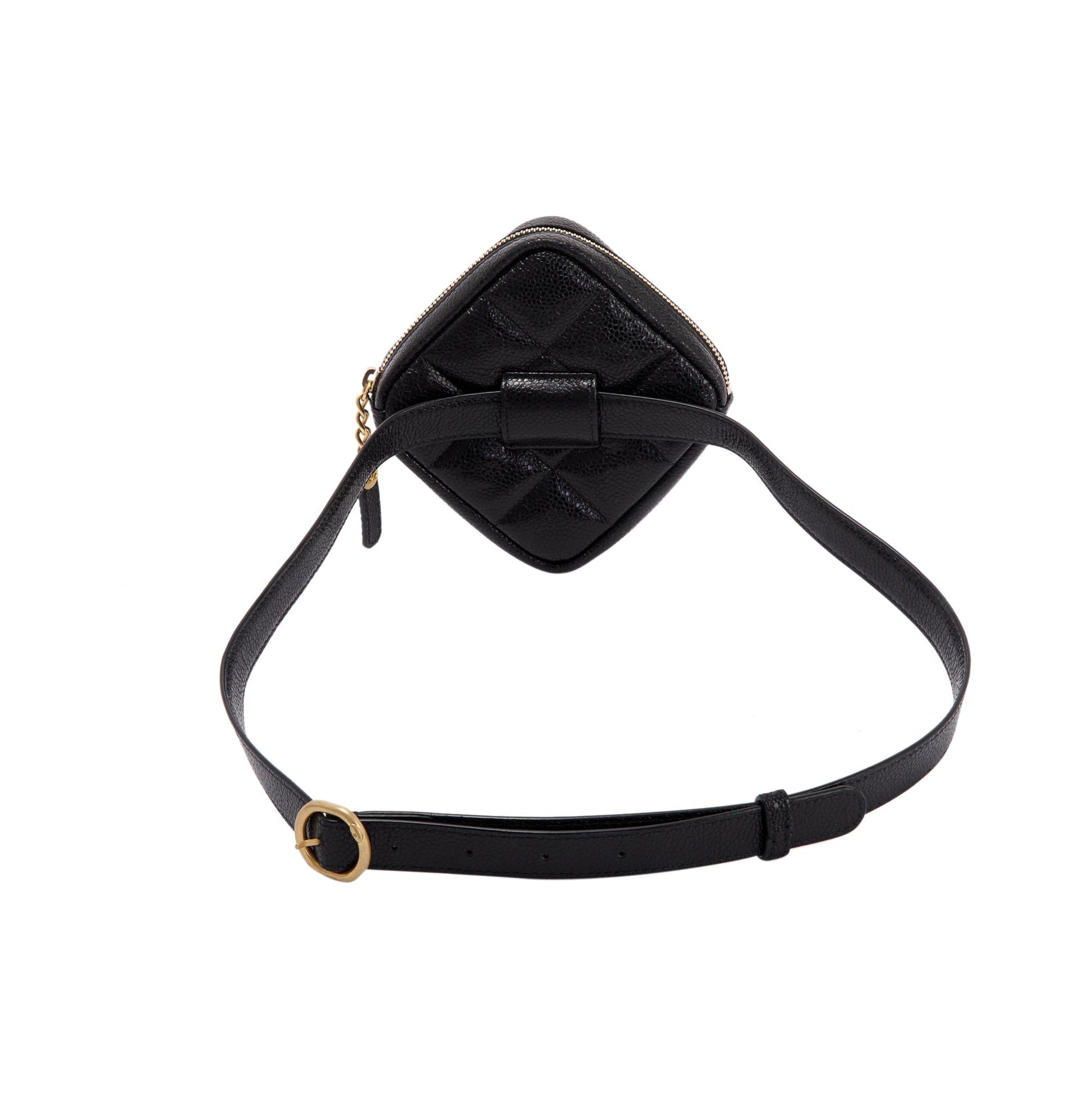 Chanel Quilted Caviar CC Diamond Belt Leather