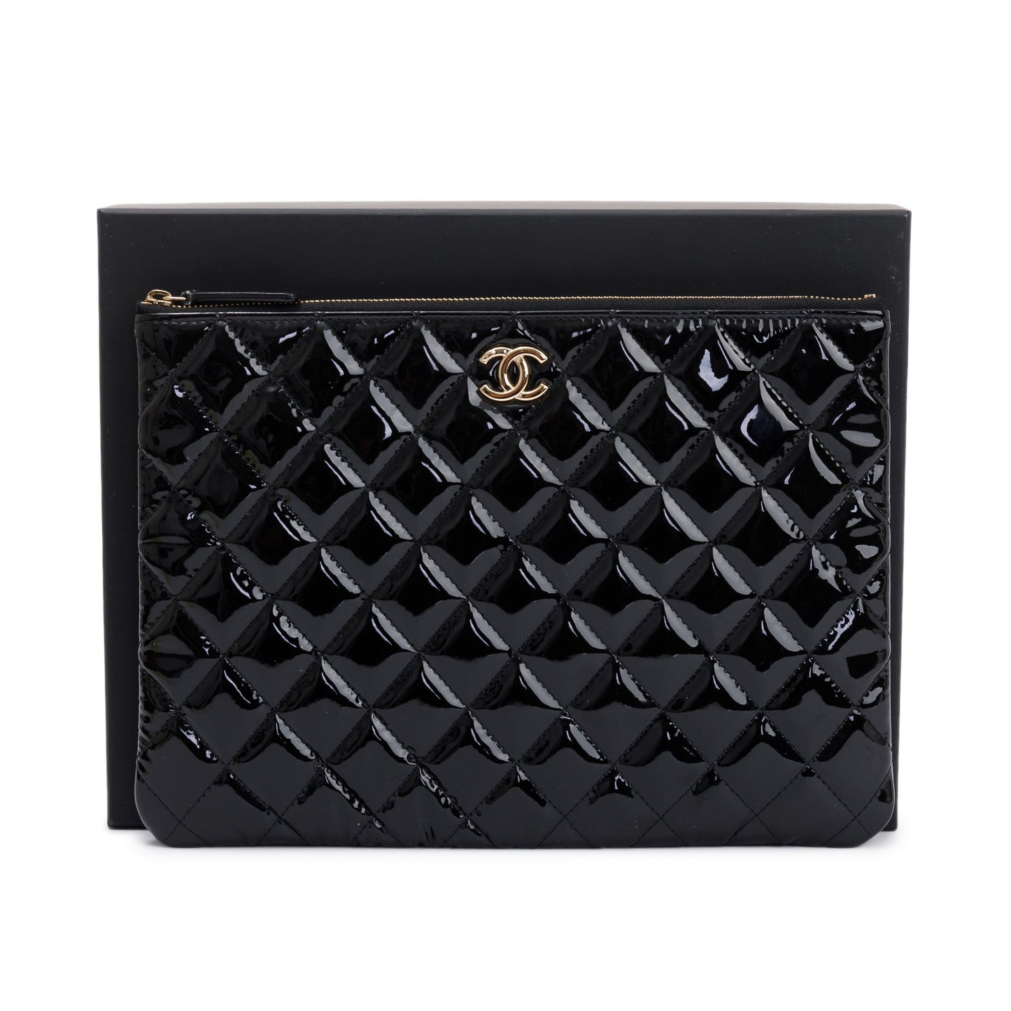 Chanel Quilted Patent O Leather Travel Bag Authenticity Card