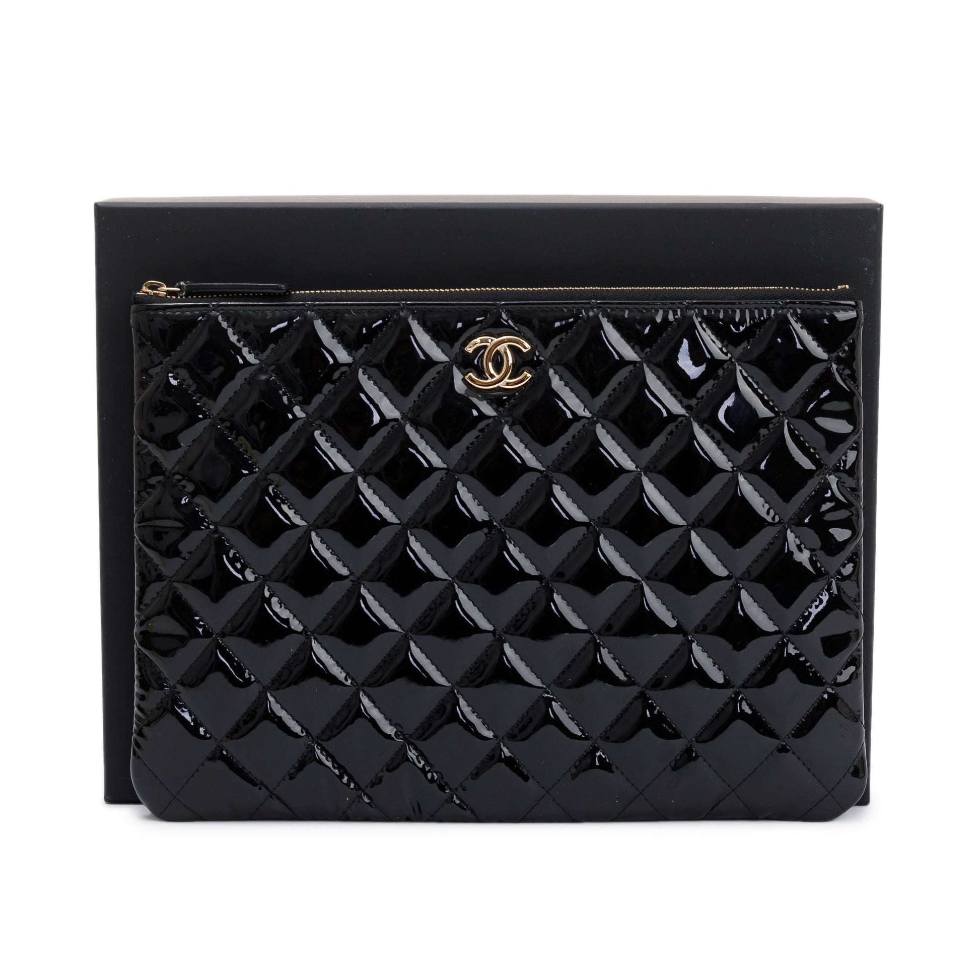 Chanel Quilted Patent O Leather Travel Bag Authenticity Card