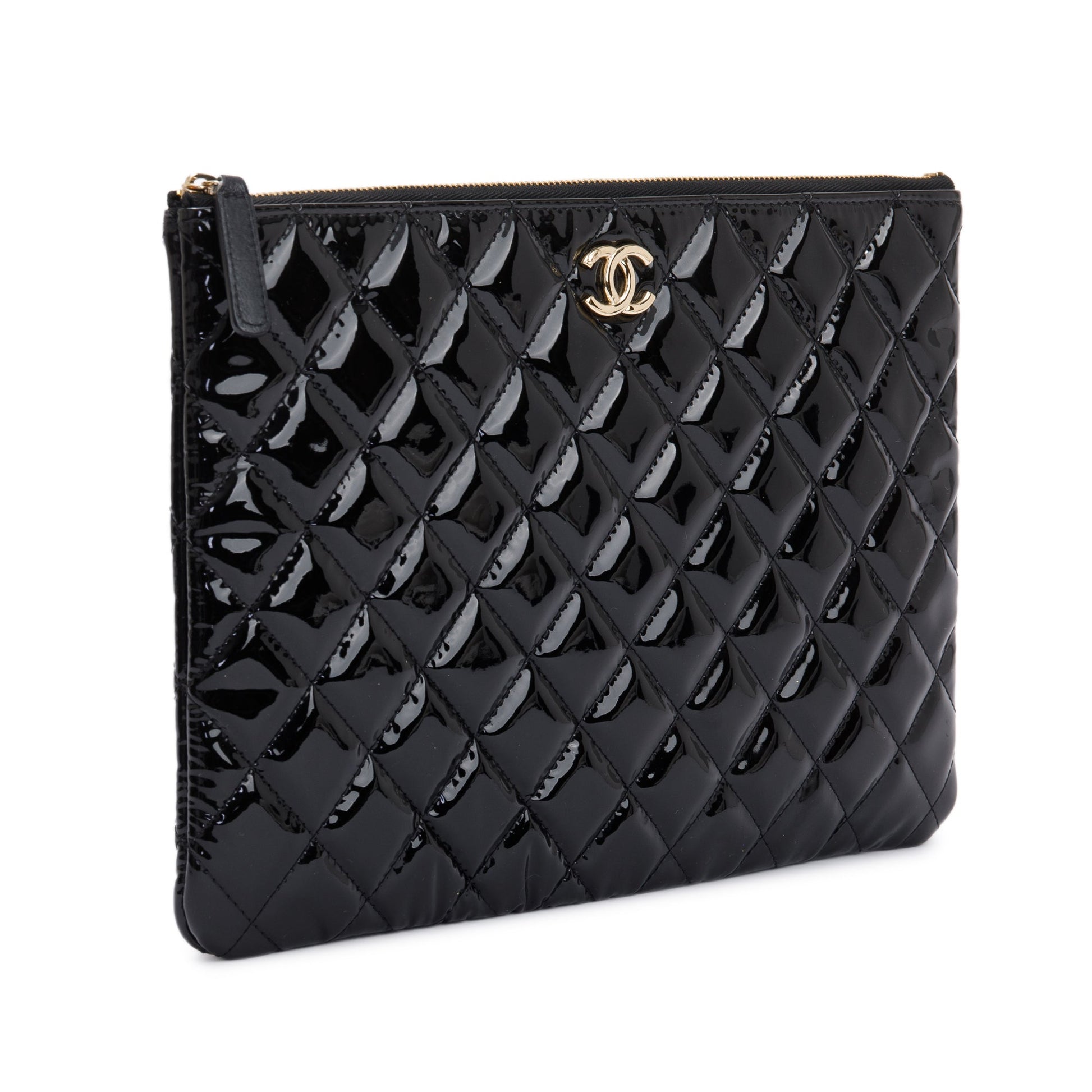 Chanel Quilted Patent O Leather Travel Bag Authenticity Card