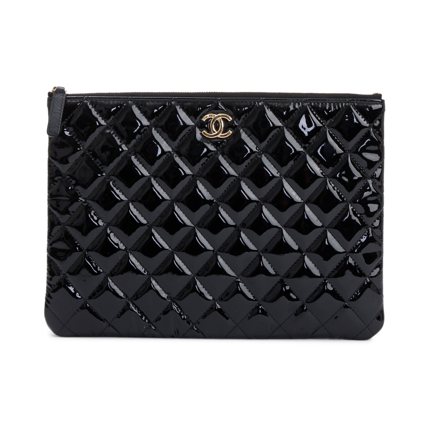 Chanel Quilted Patent O Leather Travel Bag Authenticity Card