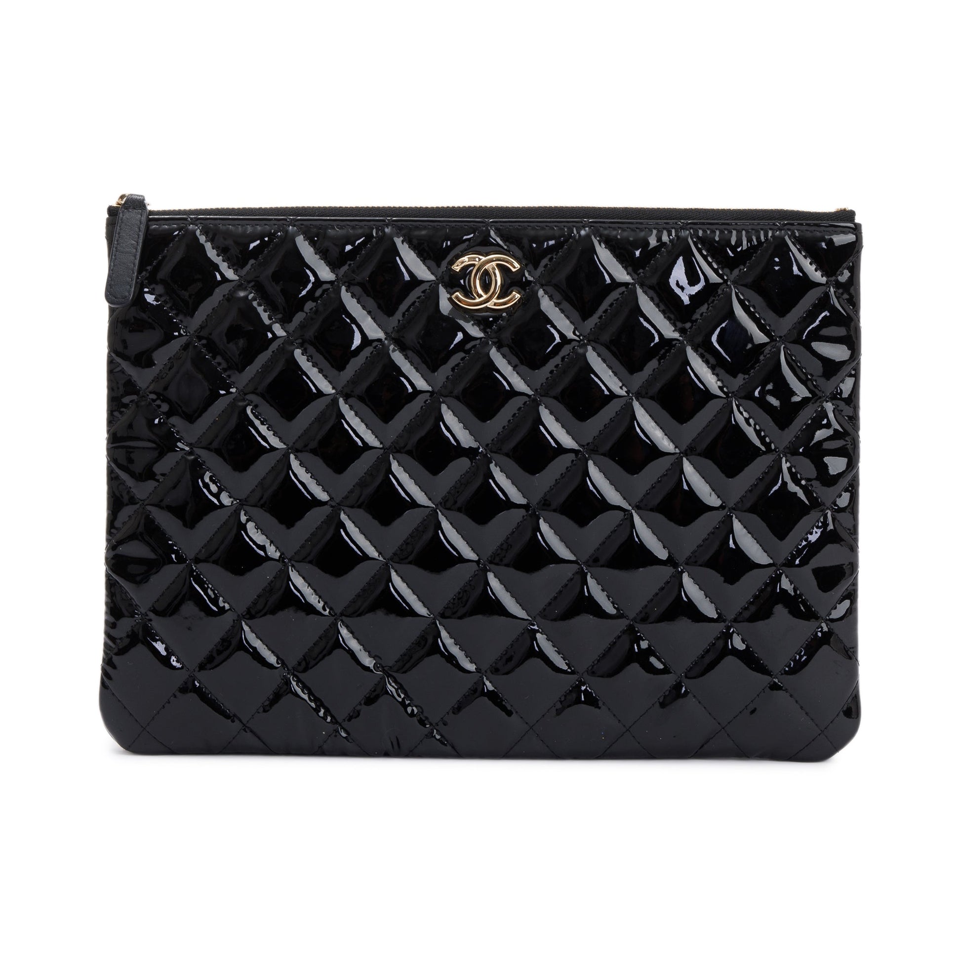 Chanel Quilted Patent O Leather Travel Bag Authenticity Card