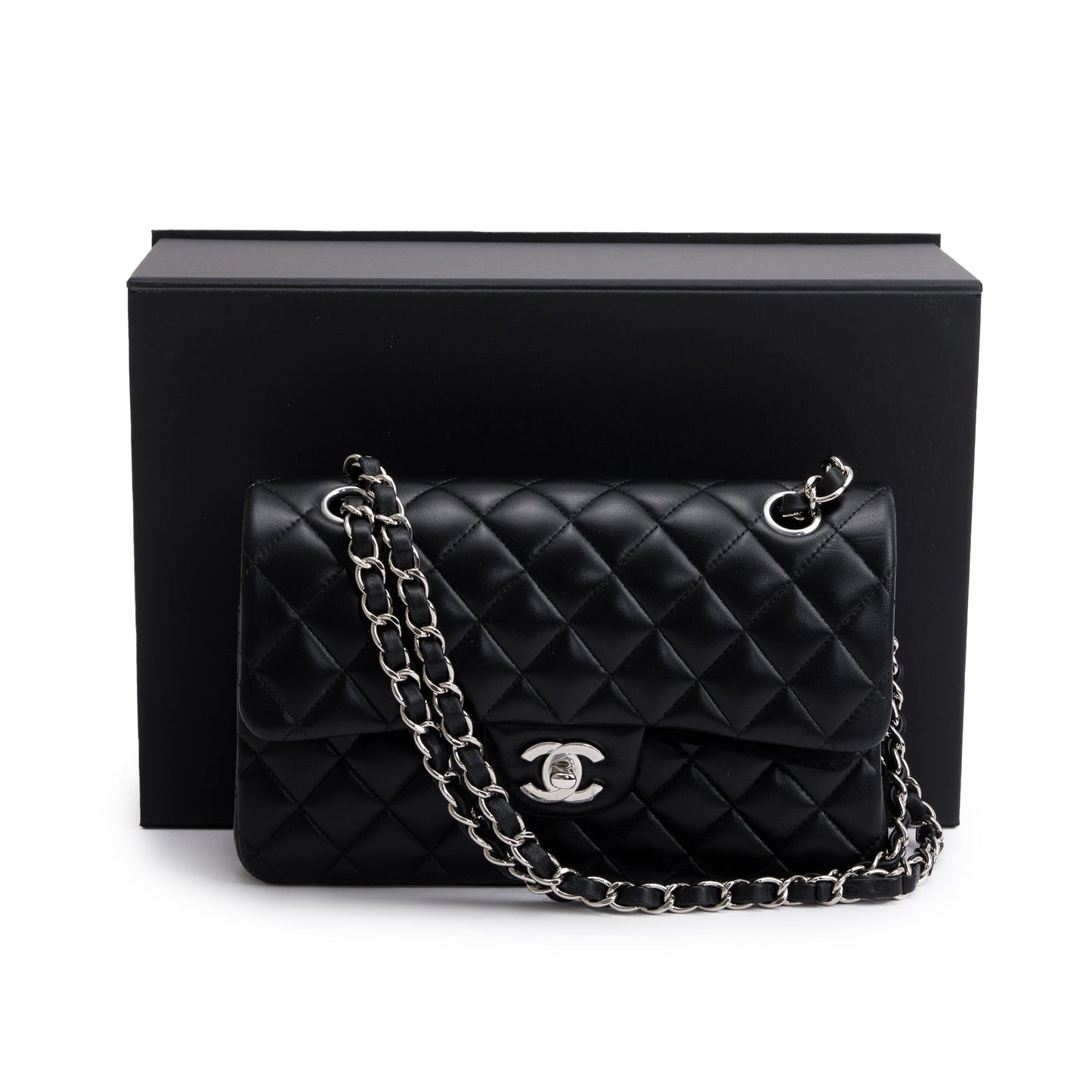 Chanel Classic Double Flap Lambskin Black Travel Bag Authenticity Card