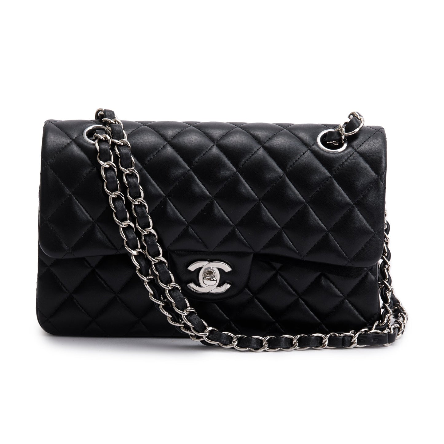 Chanel Classic Double Flap Lambskin Black Travel Bag Authenticity Card