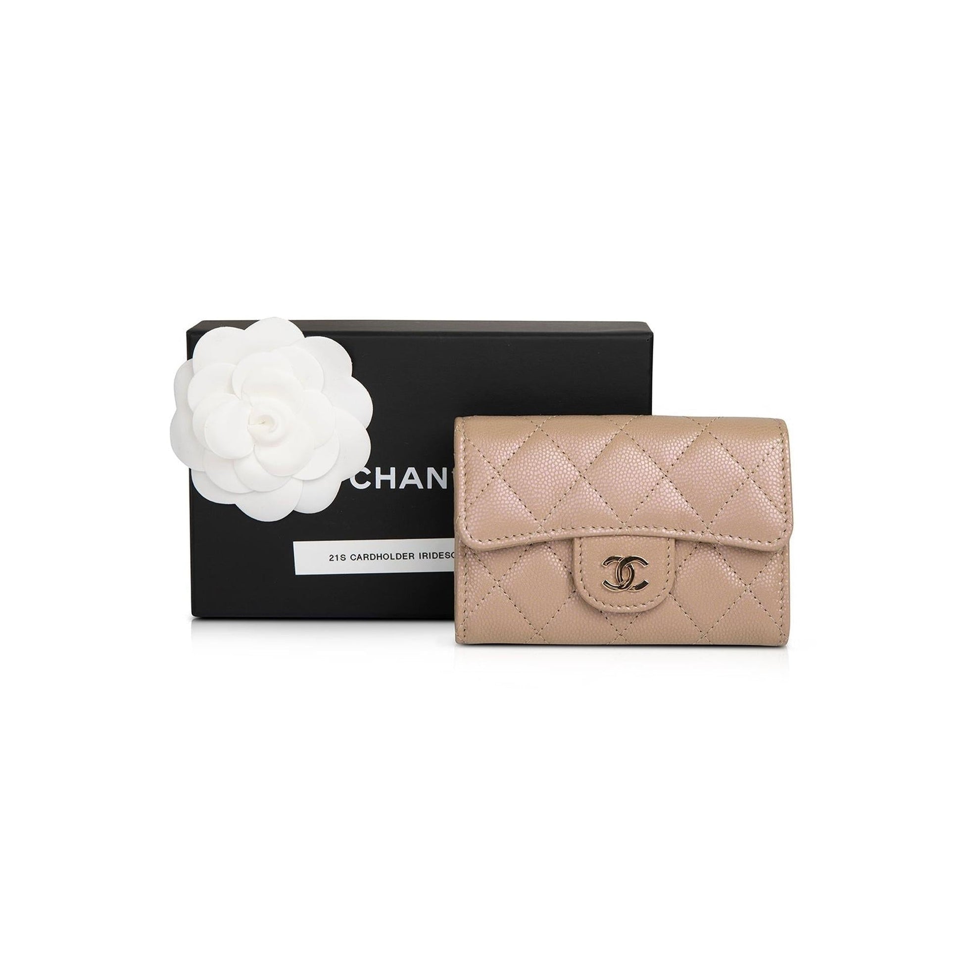 Chanel Caviar Classic Card Holder Wallet Case Authenticity Card