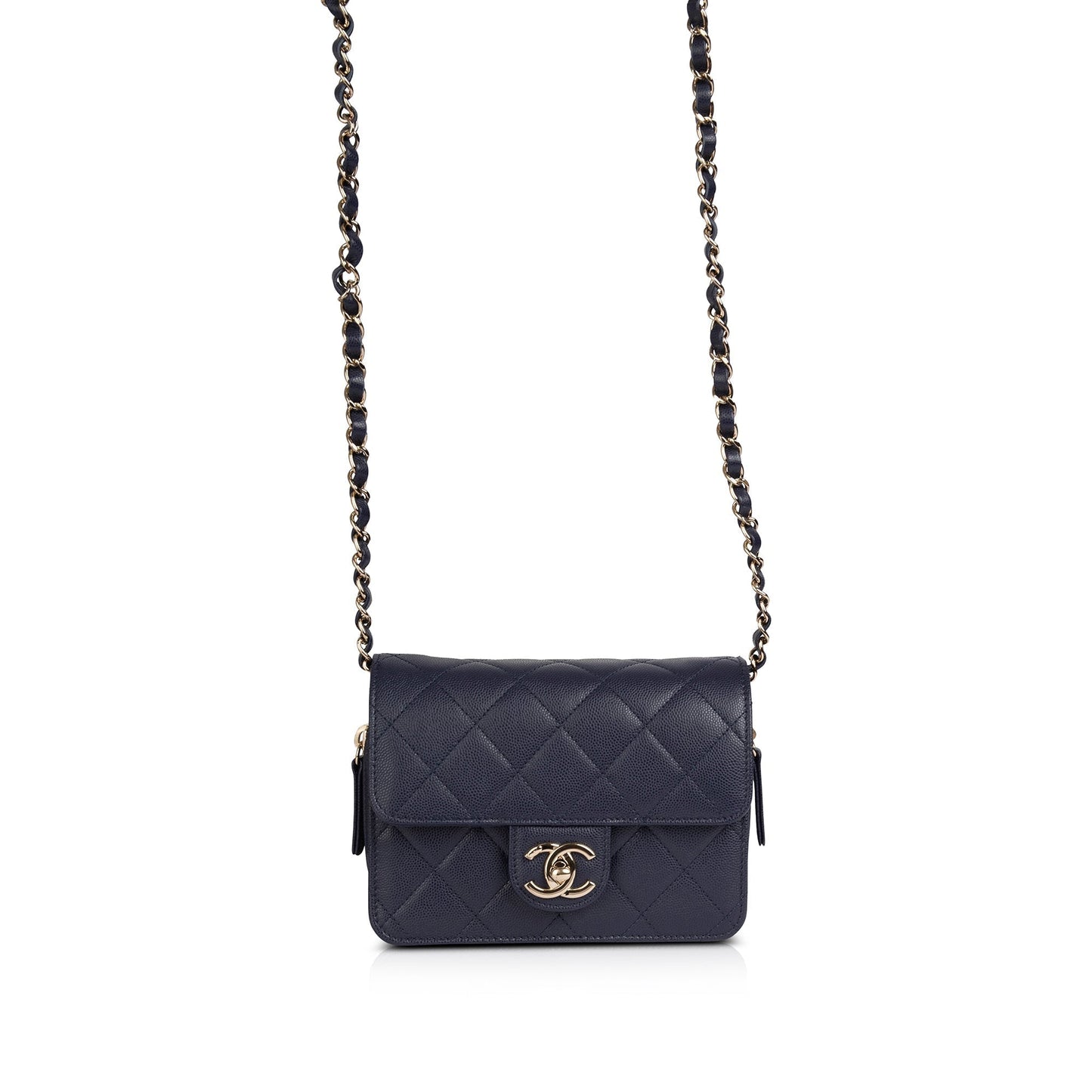 Chanel Navy Like A Flap Wallet Case