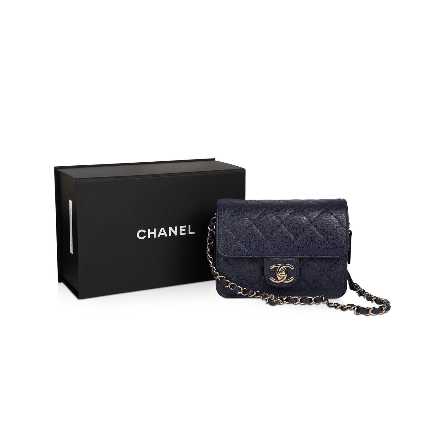 Chanel Navy Like A Flap Wallet Case