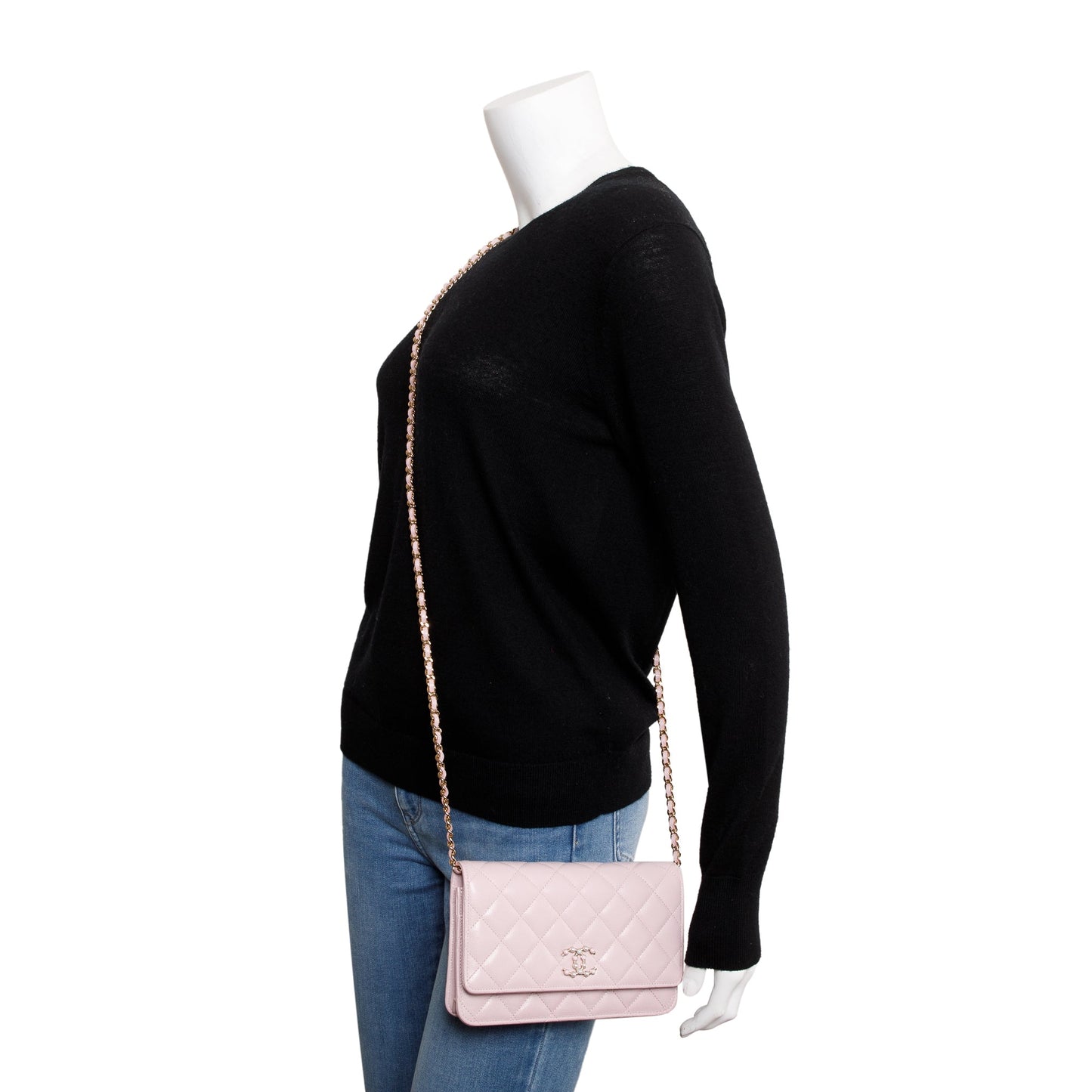 Chanel Caviar Coco Candy on Leather Pink Wallet Case