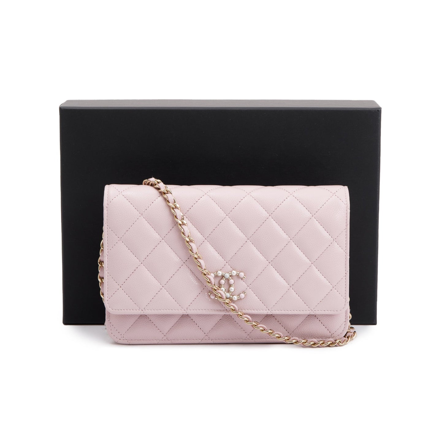 Chanel Caviar Coco Candy on Leather Pink Wallet Case