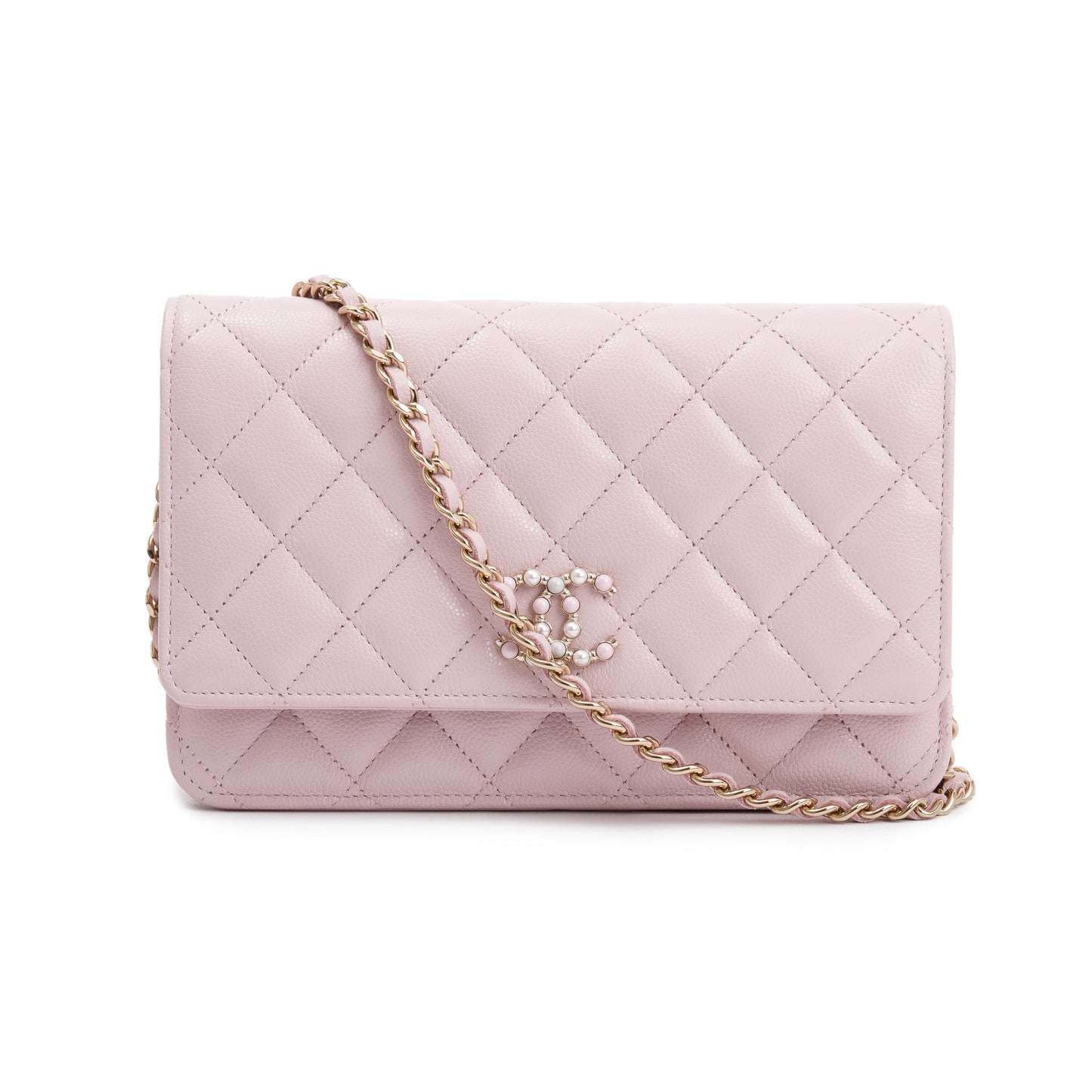 Chanel Caviar Coco Candy on Leather Pink Wallet Case