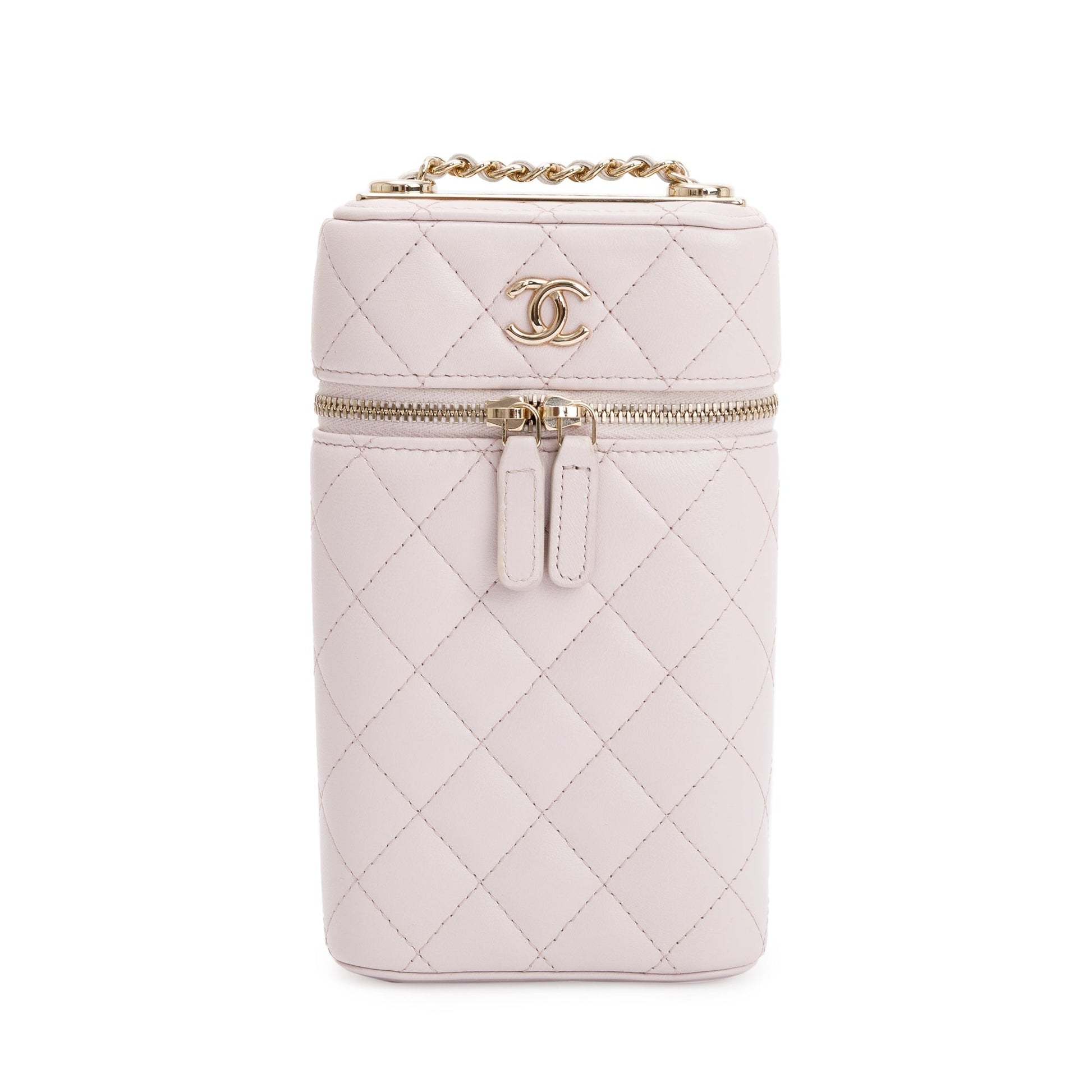 Chanel Quilted Trendy CC Phone Holder Leather Lambskin Pink Travel Bag