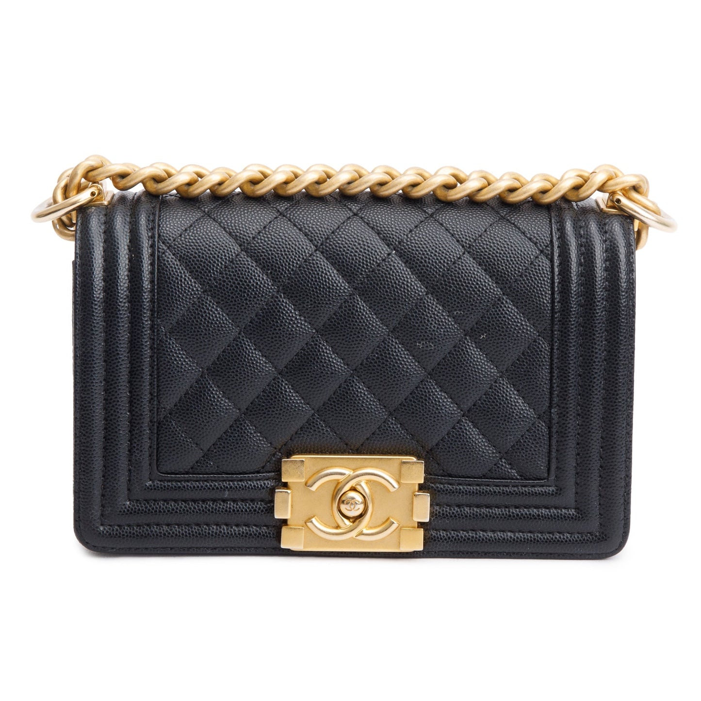 Chanel Caviar Boy Leather Black Travel Bag 3