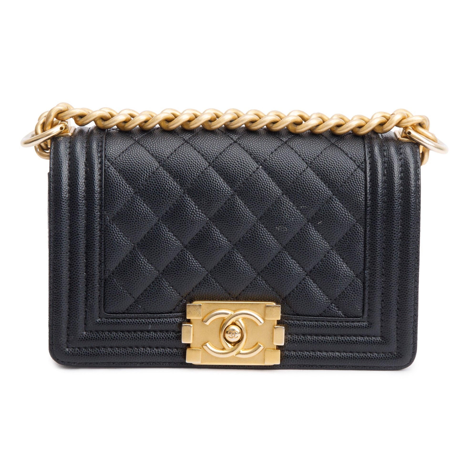 Chanel Caviar Boy Leather Black Travel Bag 3