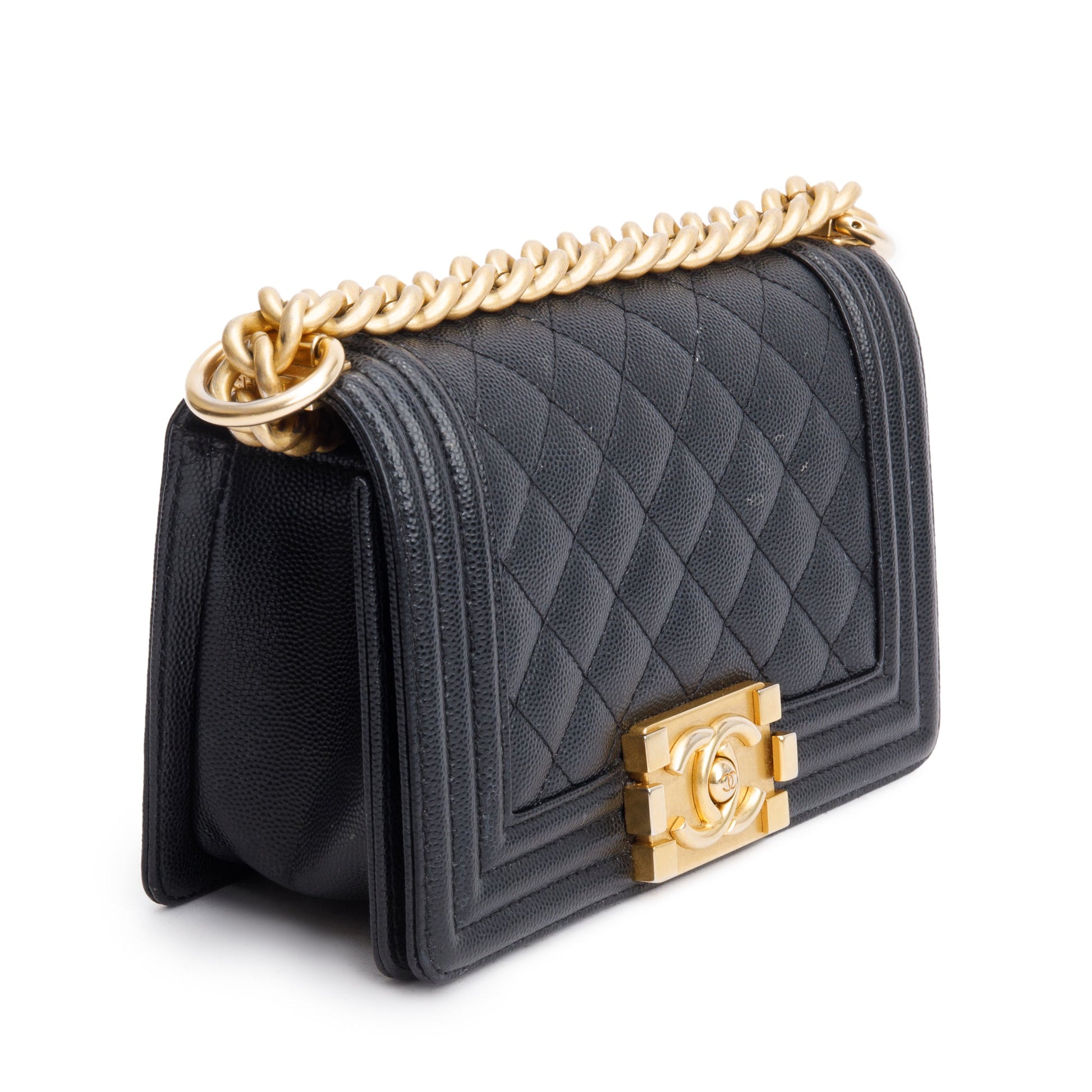 Chanel Caviar Boy Leather Black Travel Bag 3