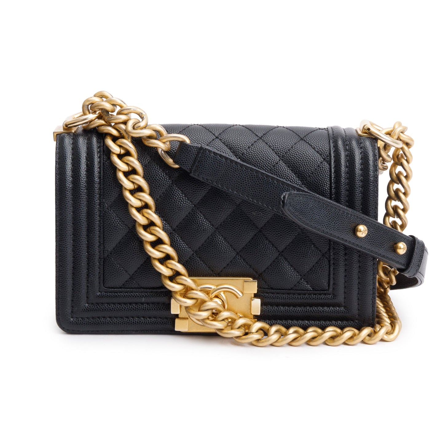 Chanel Caviar Boy Leather Black Travel Bag 3