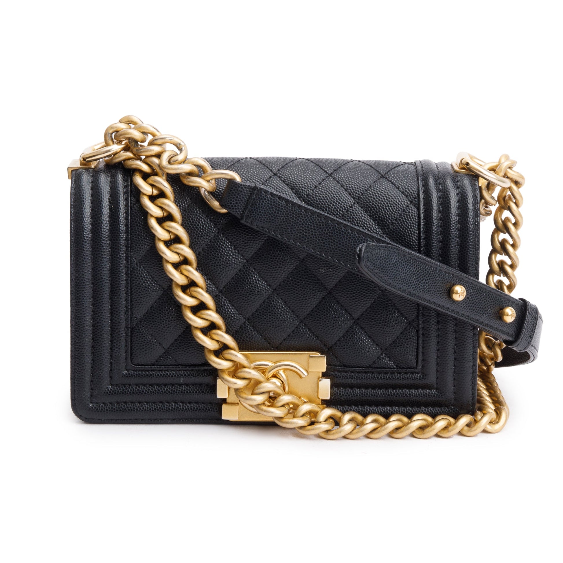 Chanel Caviar Boy Leather Black Travel Bag 3