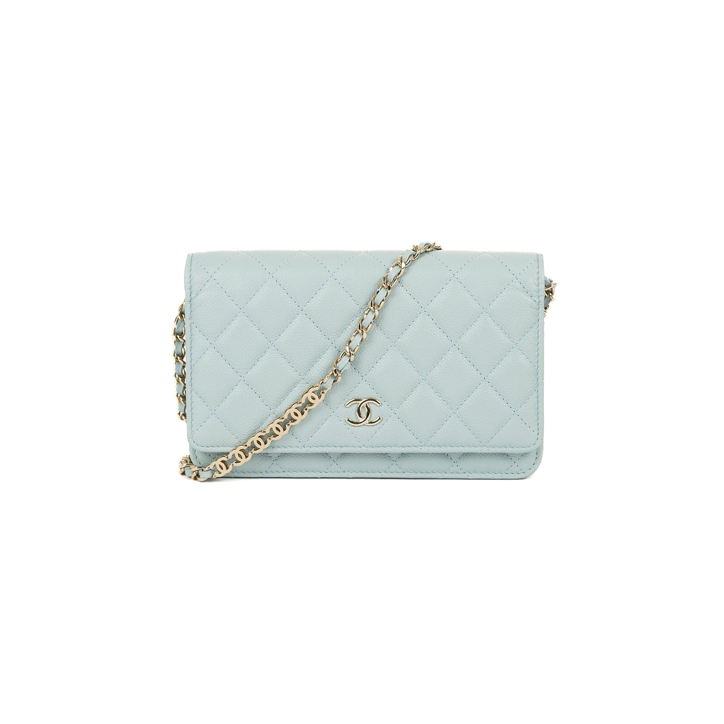 Chanel Caviar Tiny CC on Blue Wallet Case
