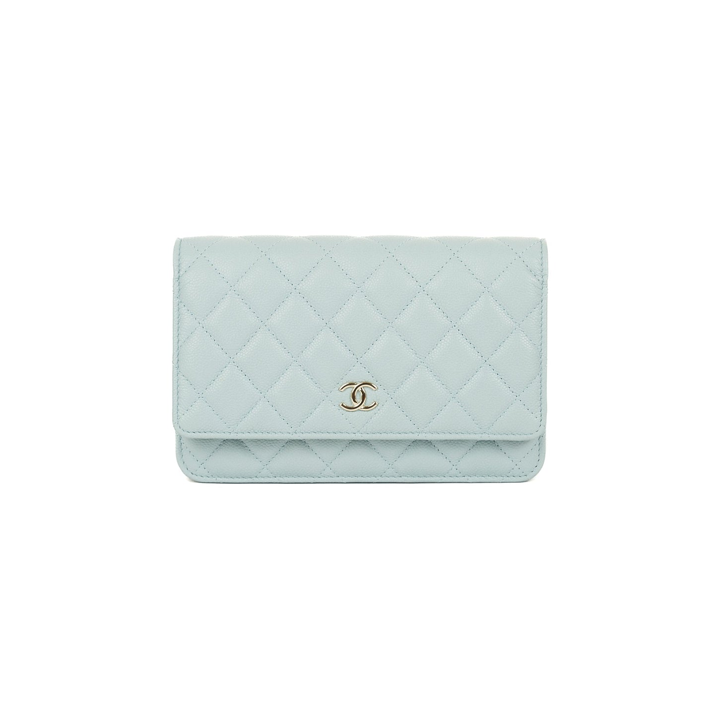 Chanel Caviar Tiny CC on Blue Wallet Case