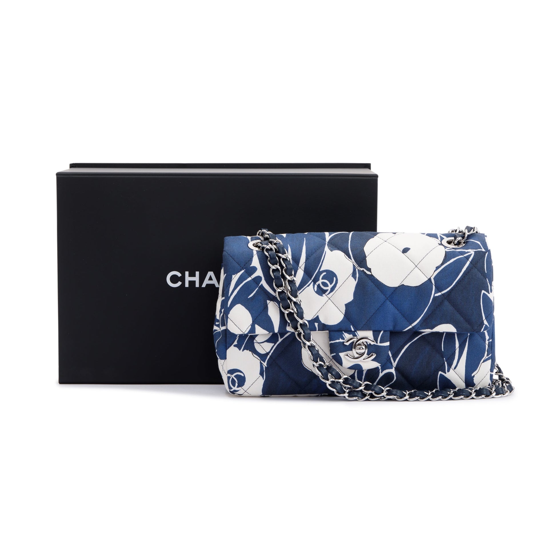 Chanel Floral Printed Silk CC Single Travel Bag