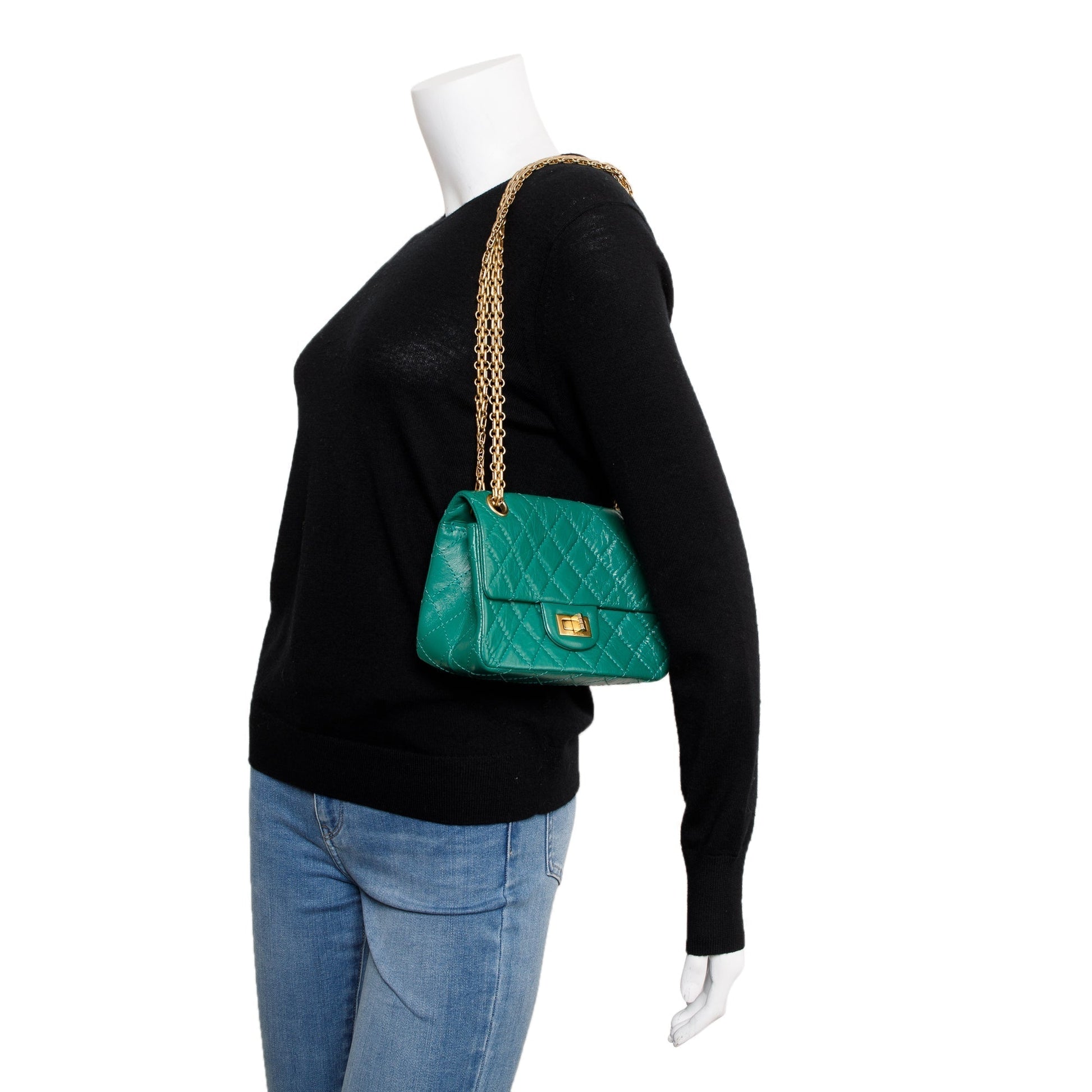 Chanel Aged 2.55 Reissue Flap Leather Calfskin Green Travel Bag