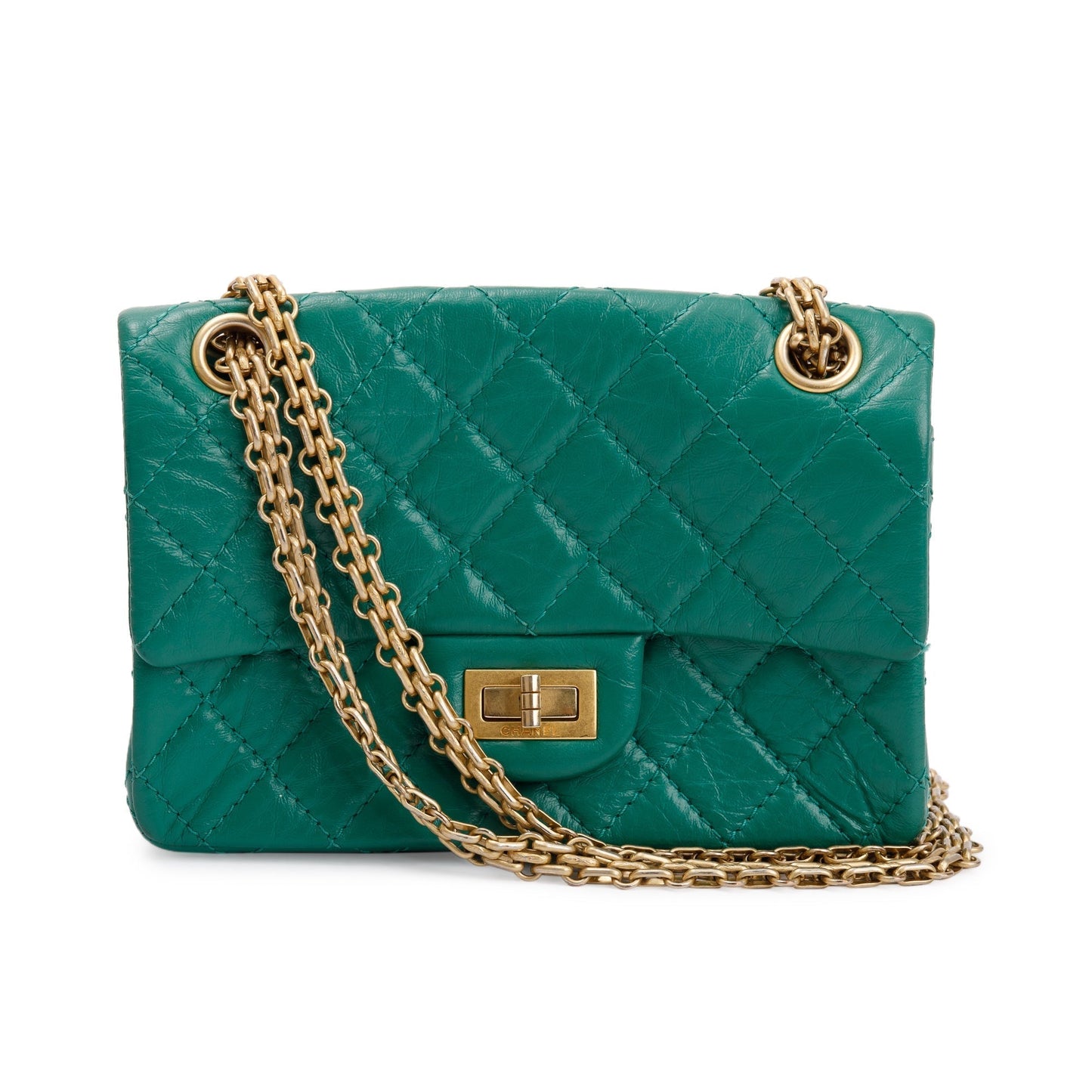 Chanel Aged 2.55 Reissue Flap Leather Calfskin Green Travel Bag