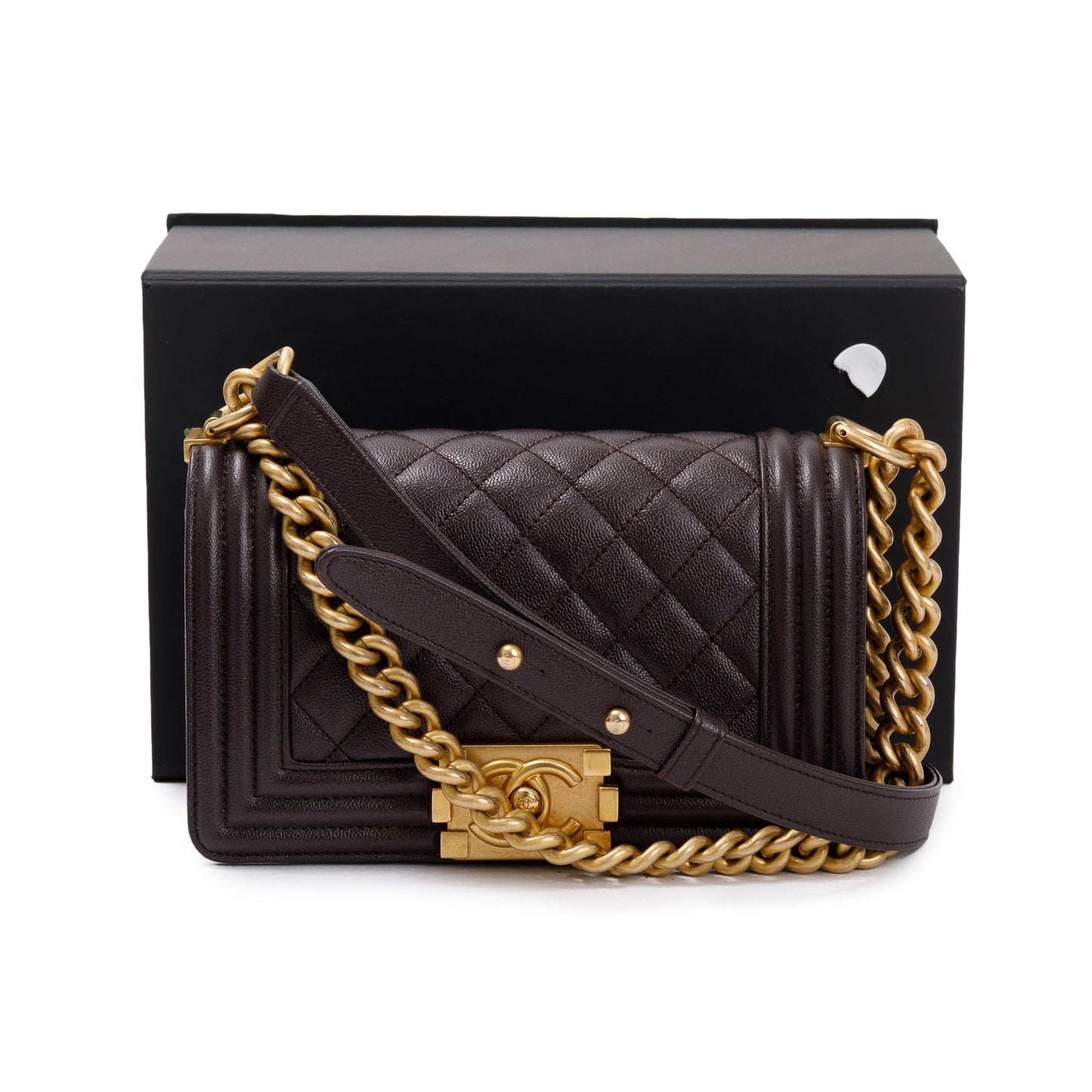 Chanel Marron Caviar Boy Leather Travel Bag