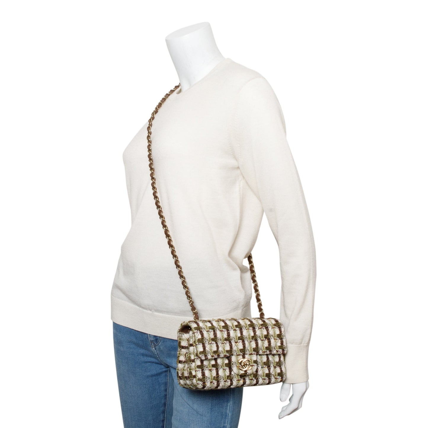 Chanel Tweed Classic Rectangular Flap Multicolor Travel Bag