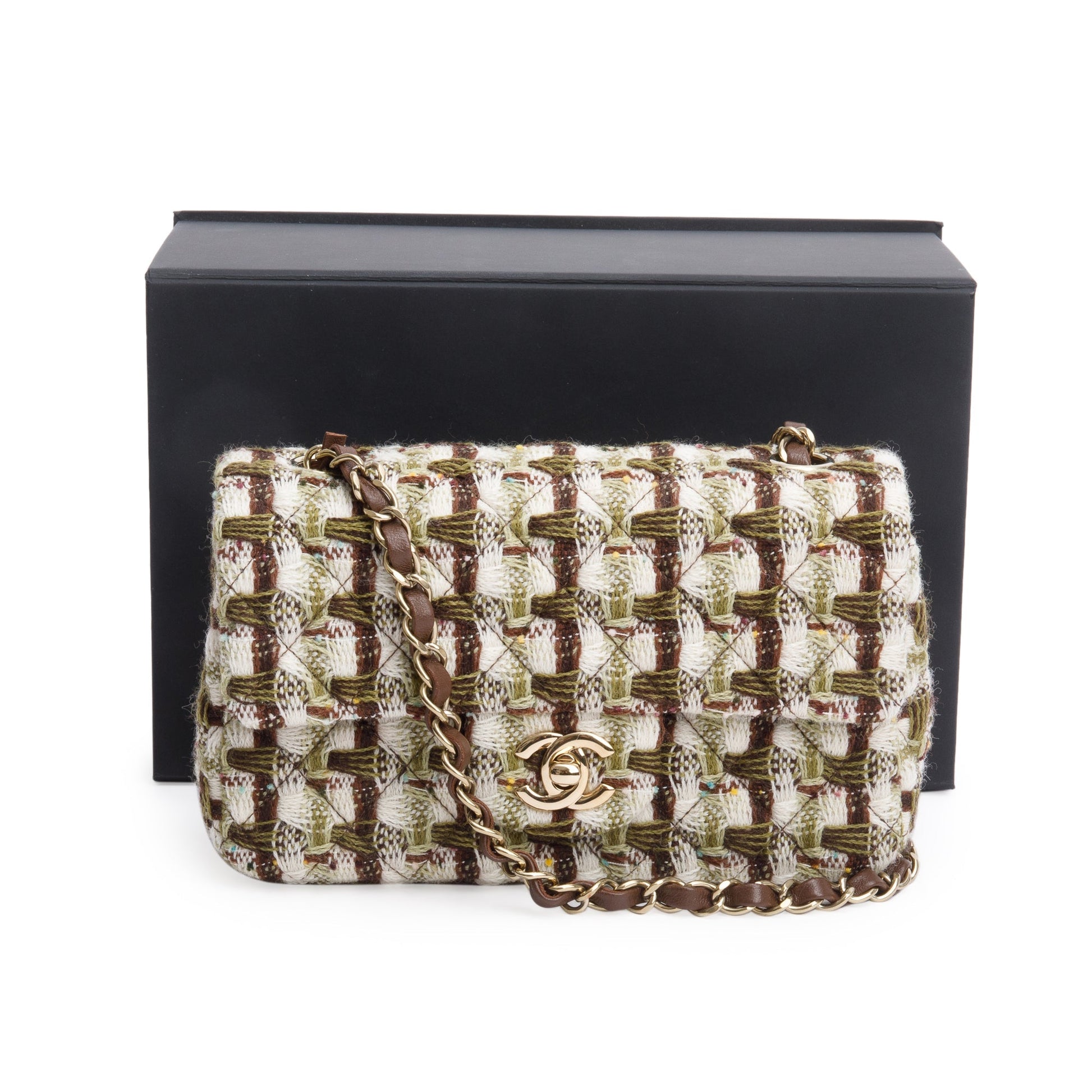 Chanel Tweed Classic Rectangular Flap Multicolor Travel Bag