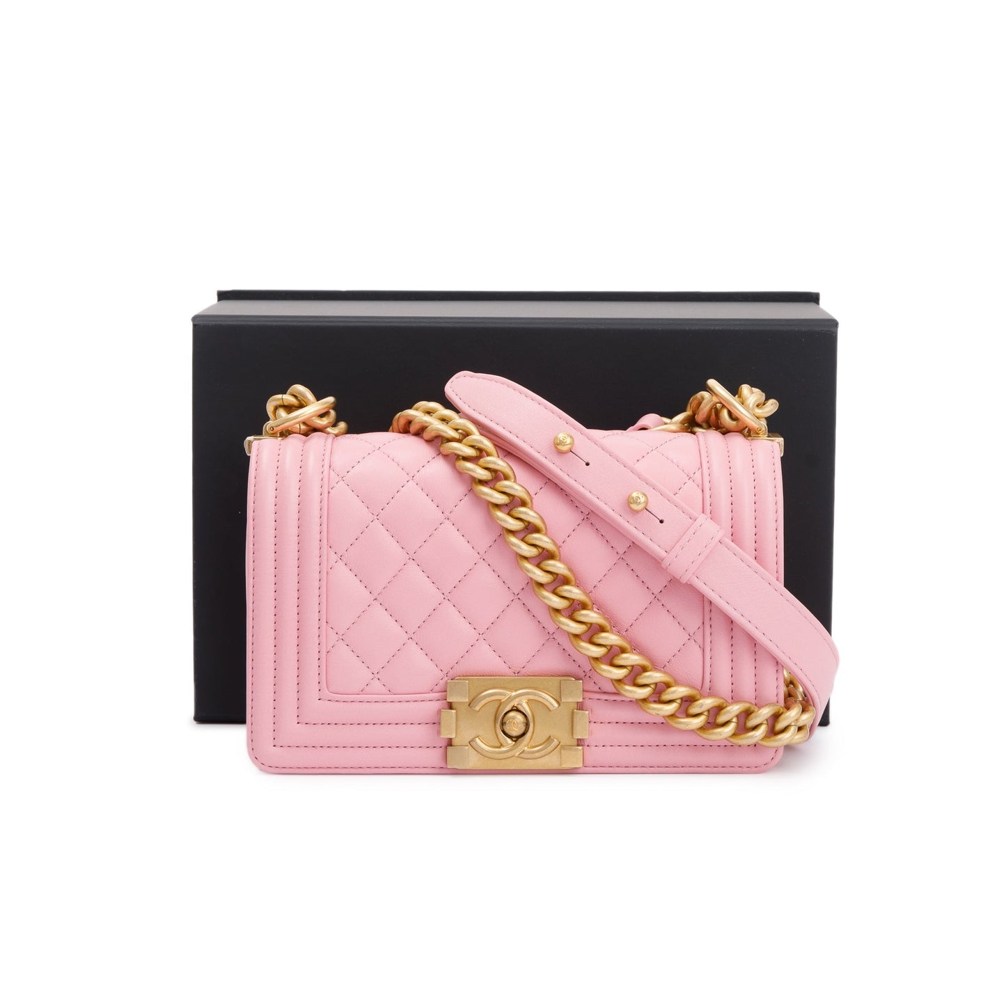 Chanel Boy Leather Calfskin Pink Travel Bag