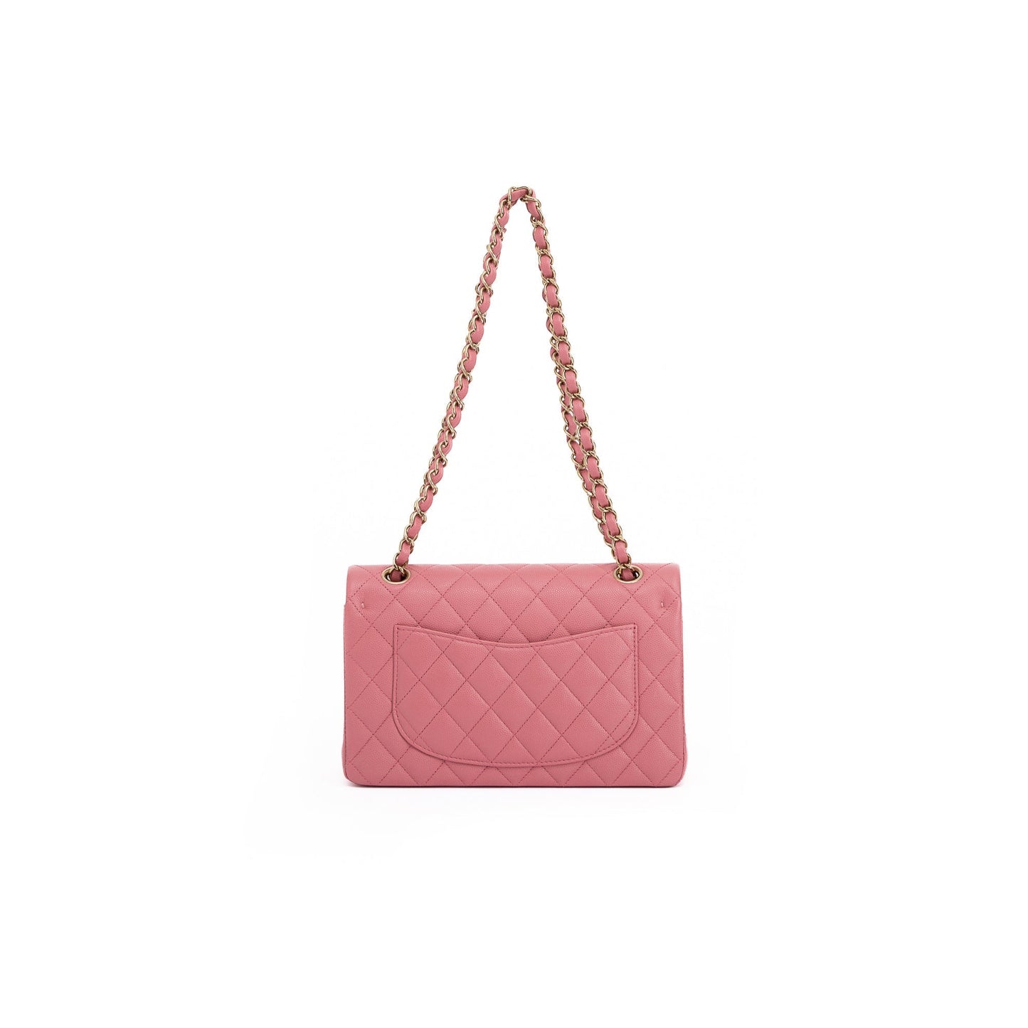 Chanel Caviar Classic Double Flap Pink Travel Bag