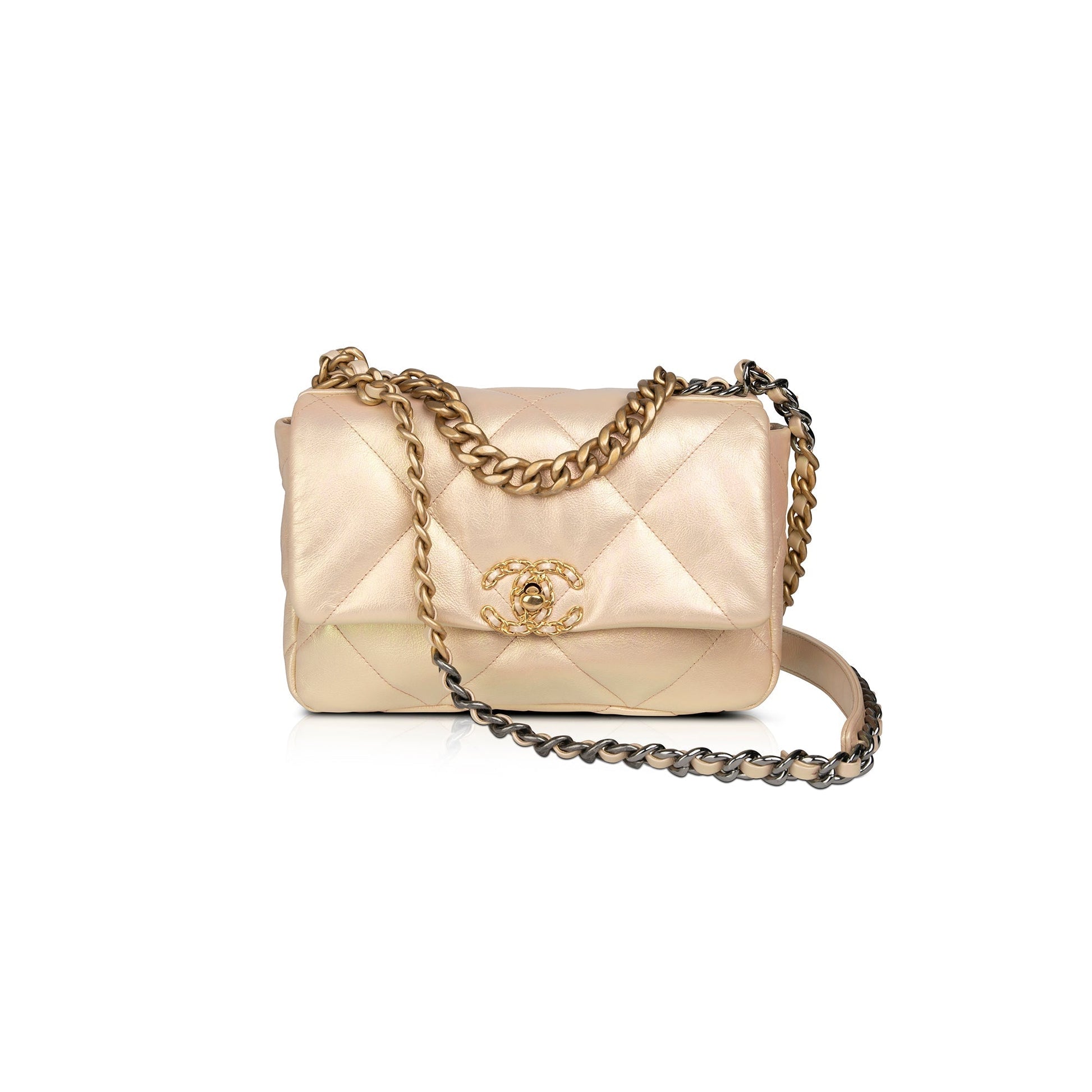 Chanel Rose Iridescent 19 Flap Travel Bag