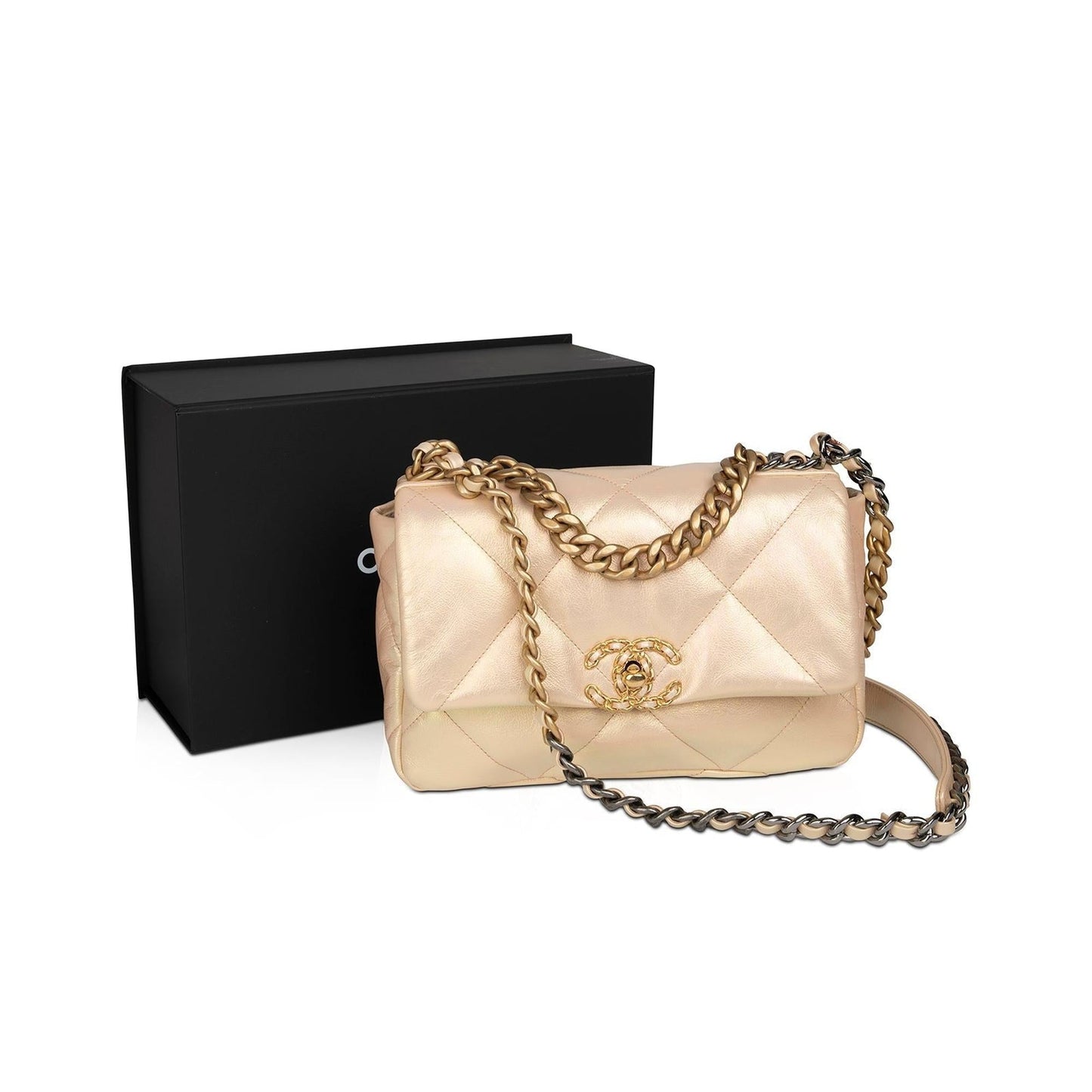 Chanel Rose Iridescent 19 Flap Travel Bag