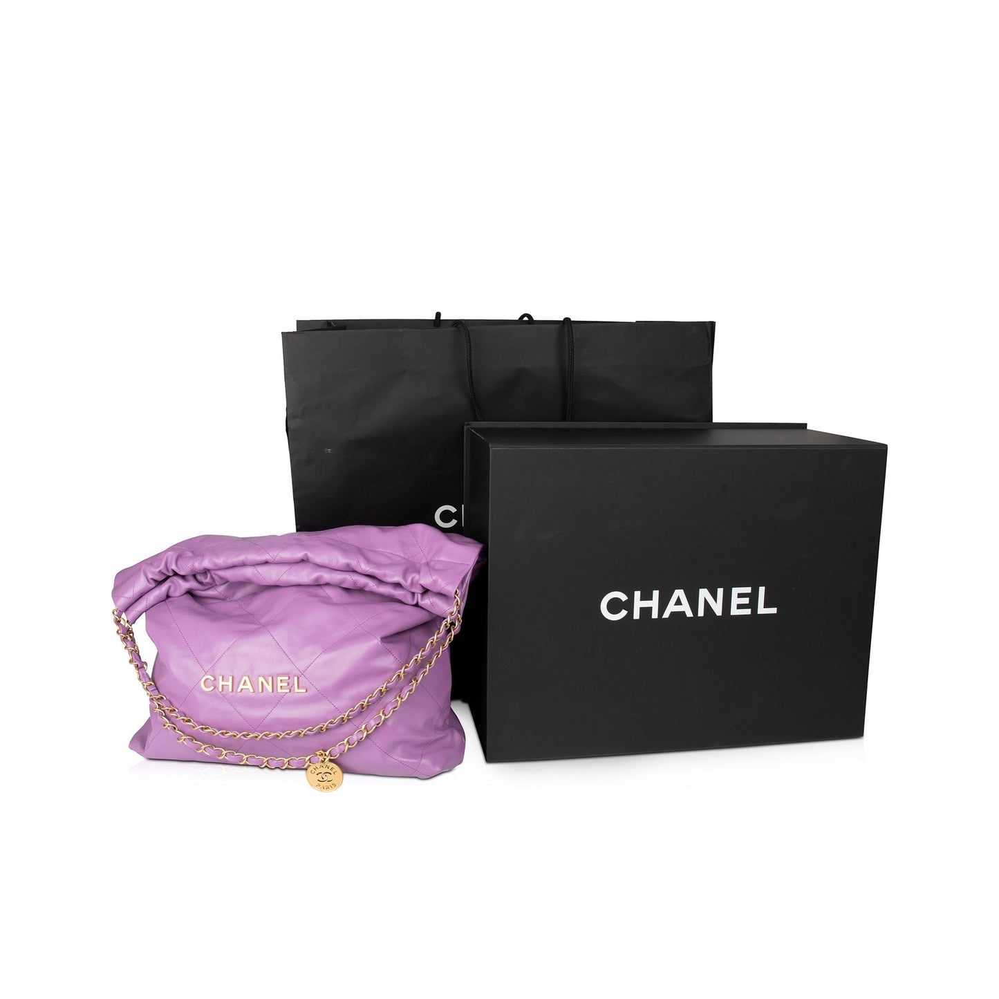 Chanel Shiny 22 Hobo Calfskin Travel Bag