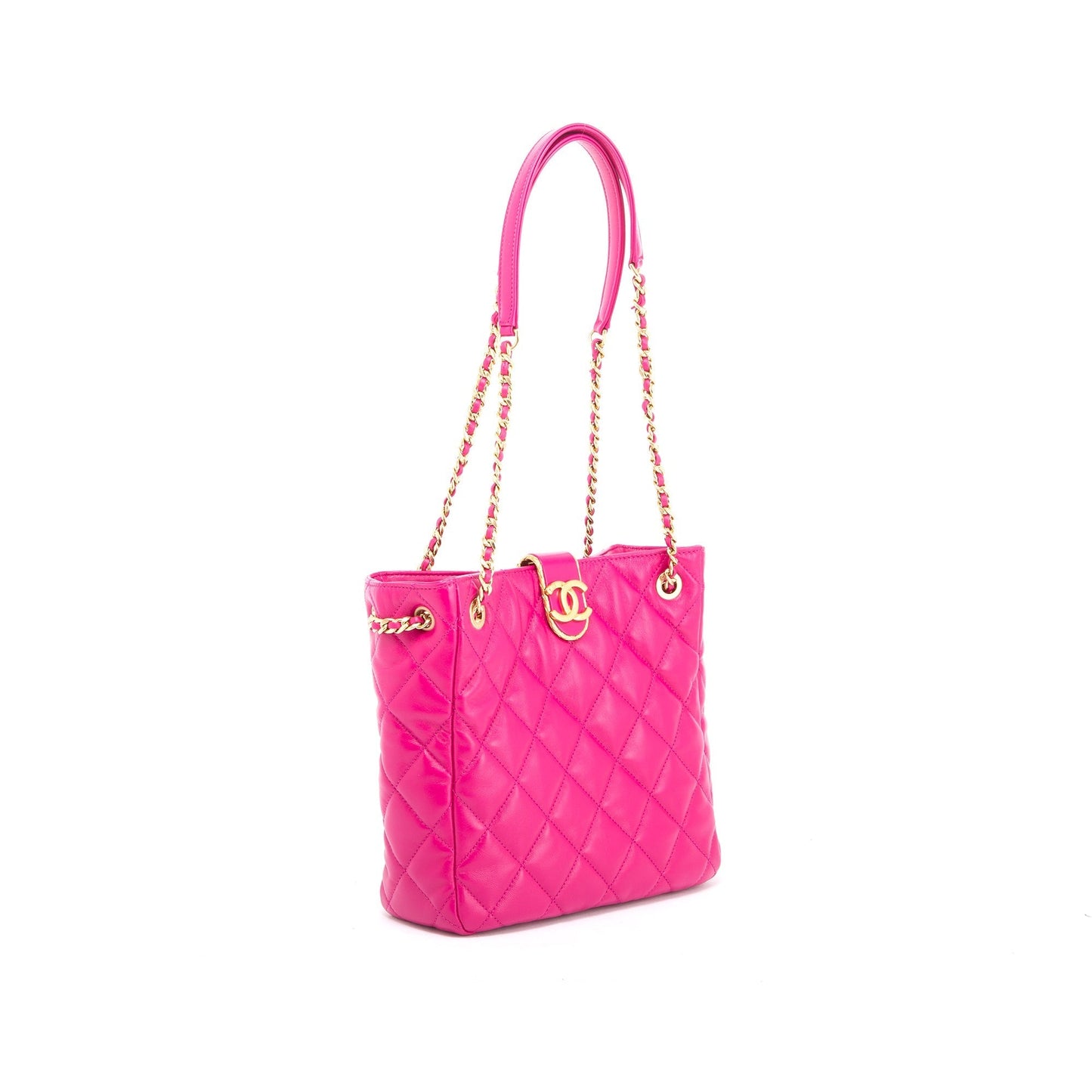 Chanel Shopping Leather Lambskin Pink Travel Bag
