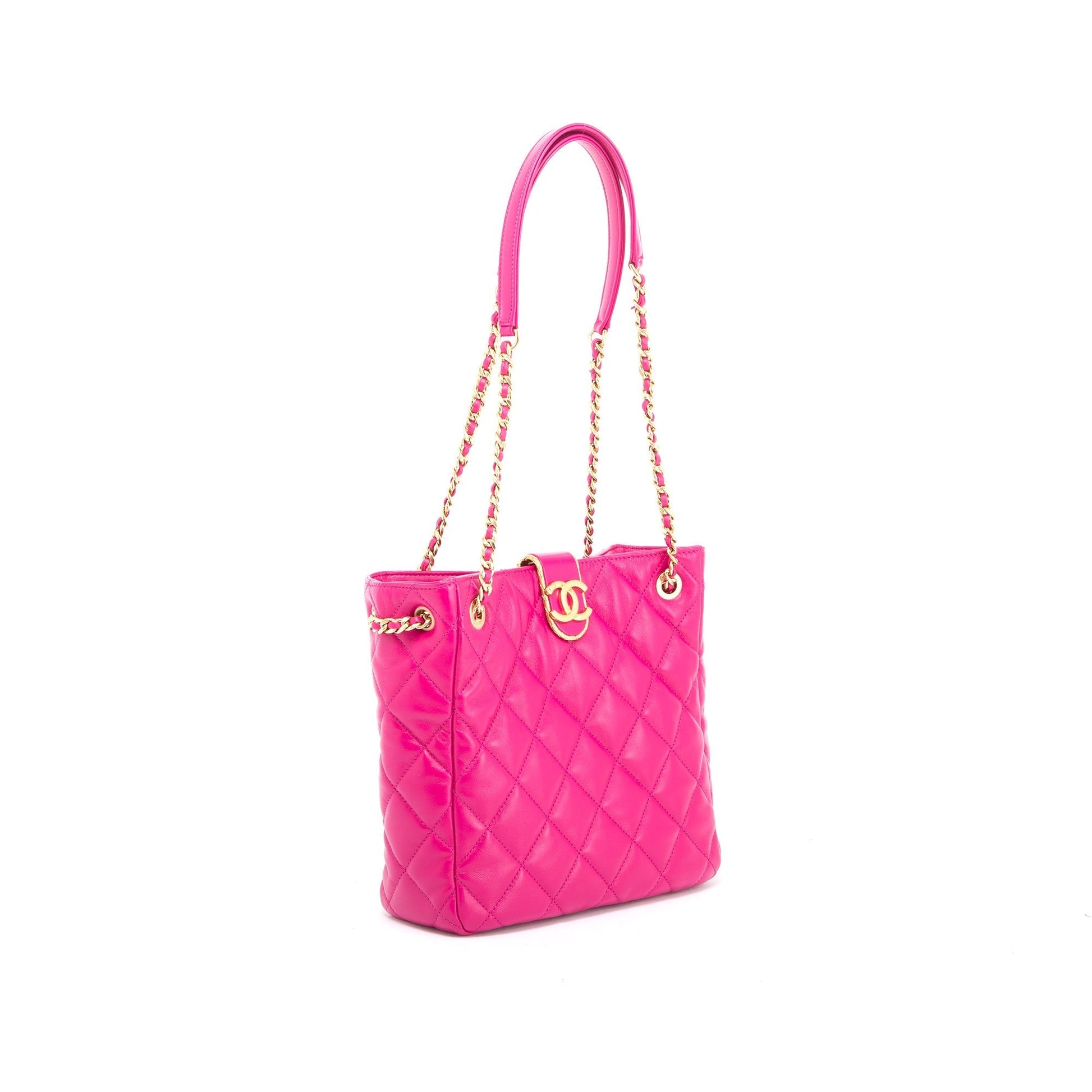Chanel Shopping Leather Lambskin Pink Travel Bag