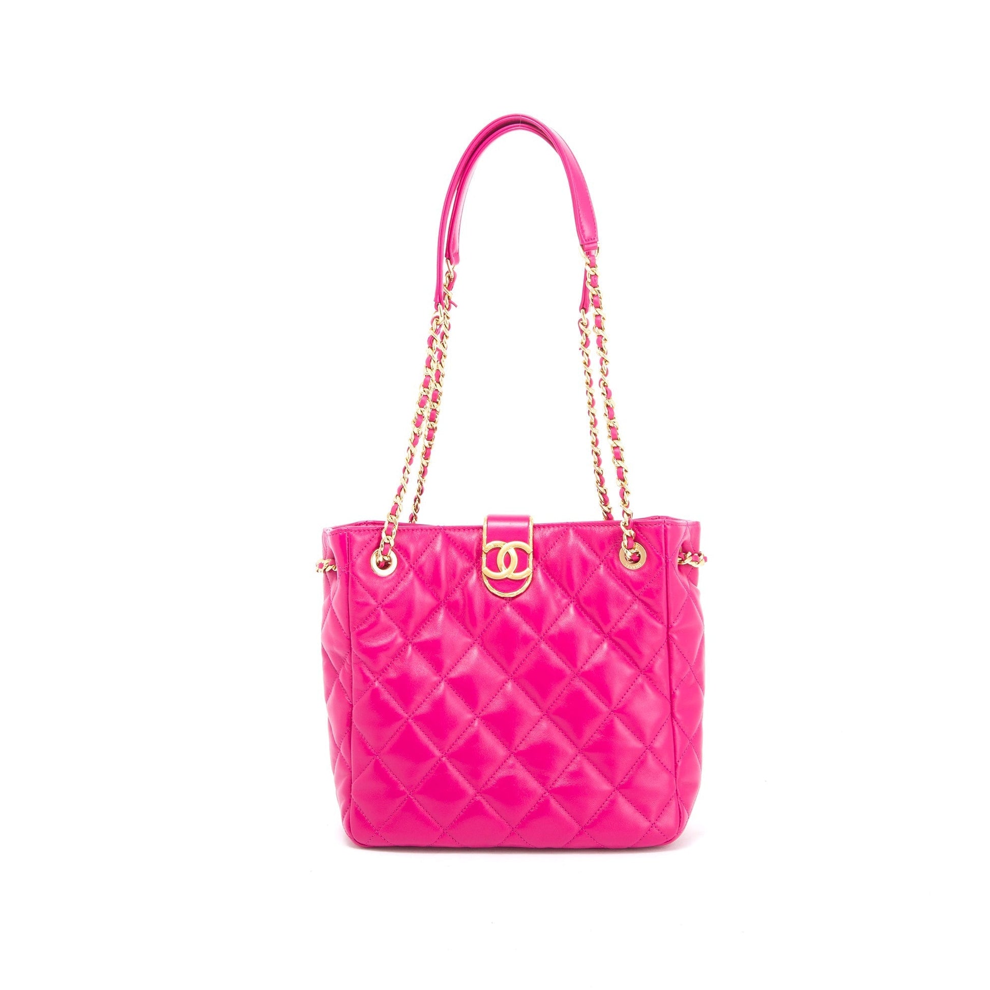 Chanel Shopping Leather Lambskin Pink Travel Bag