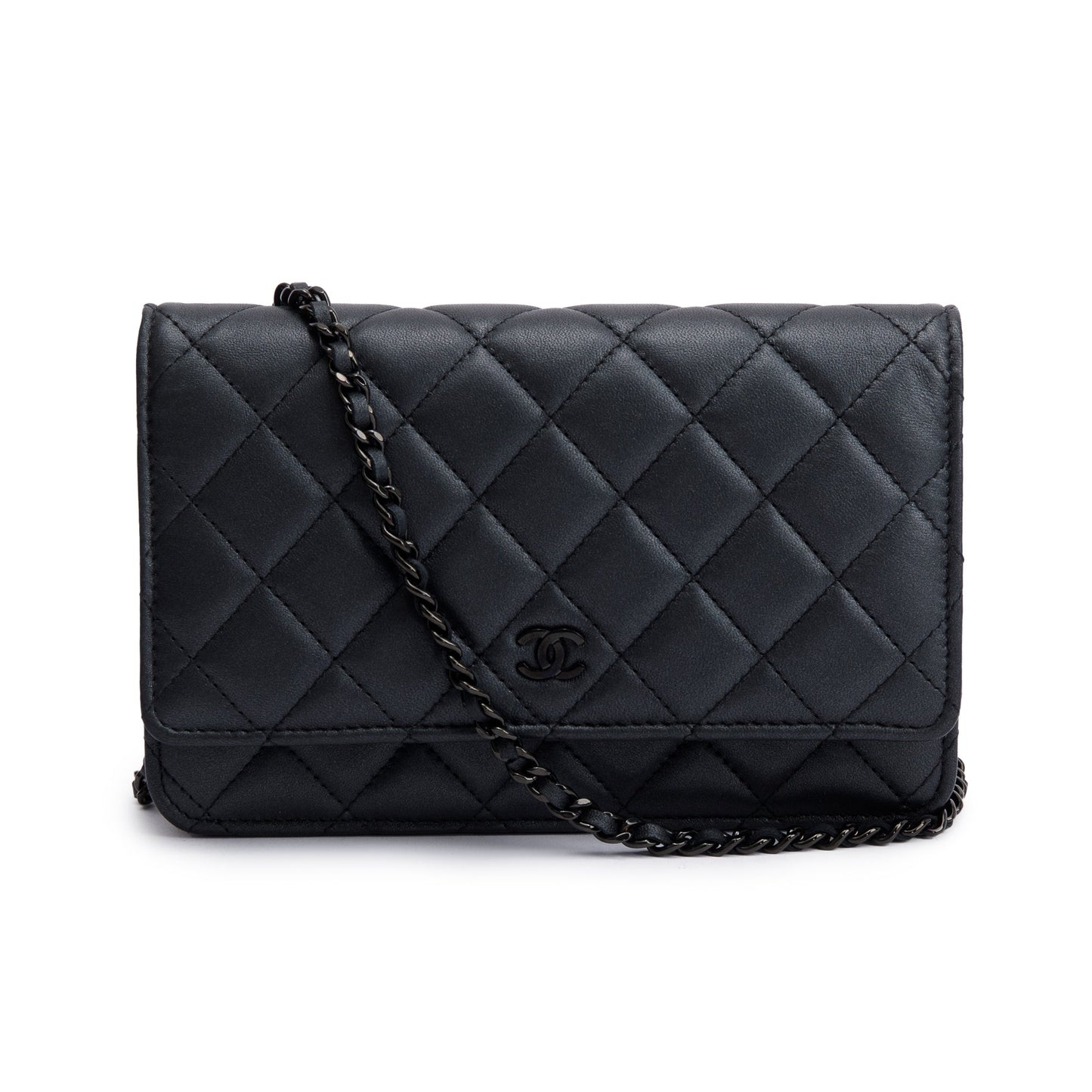 Chanel So Classic on Leather Lambskin Black Wallet Case