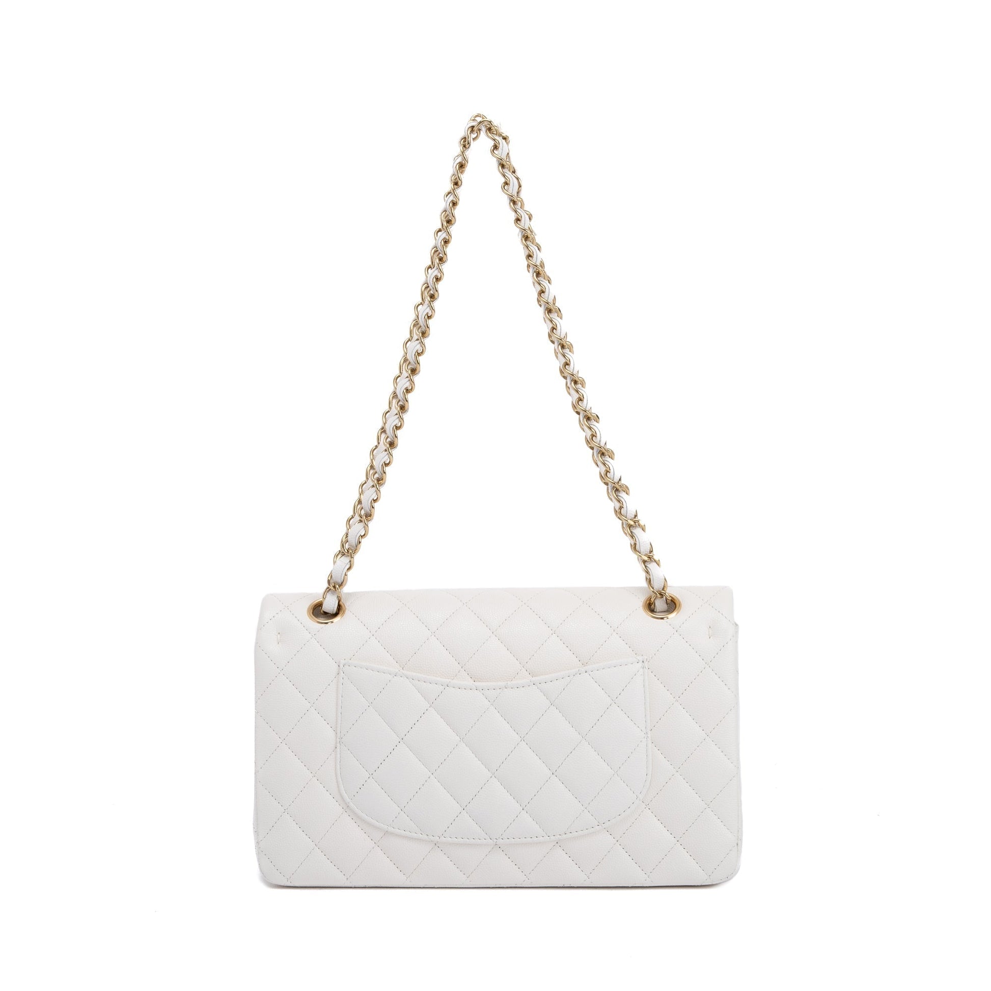 Chanel Caviar Classic Double Flap White Travel Bag Flap Bag