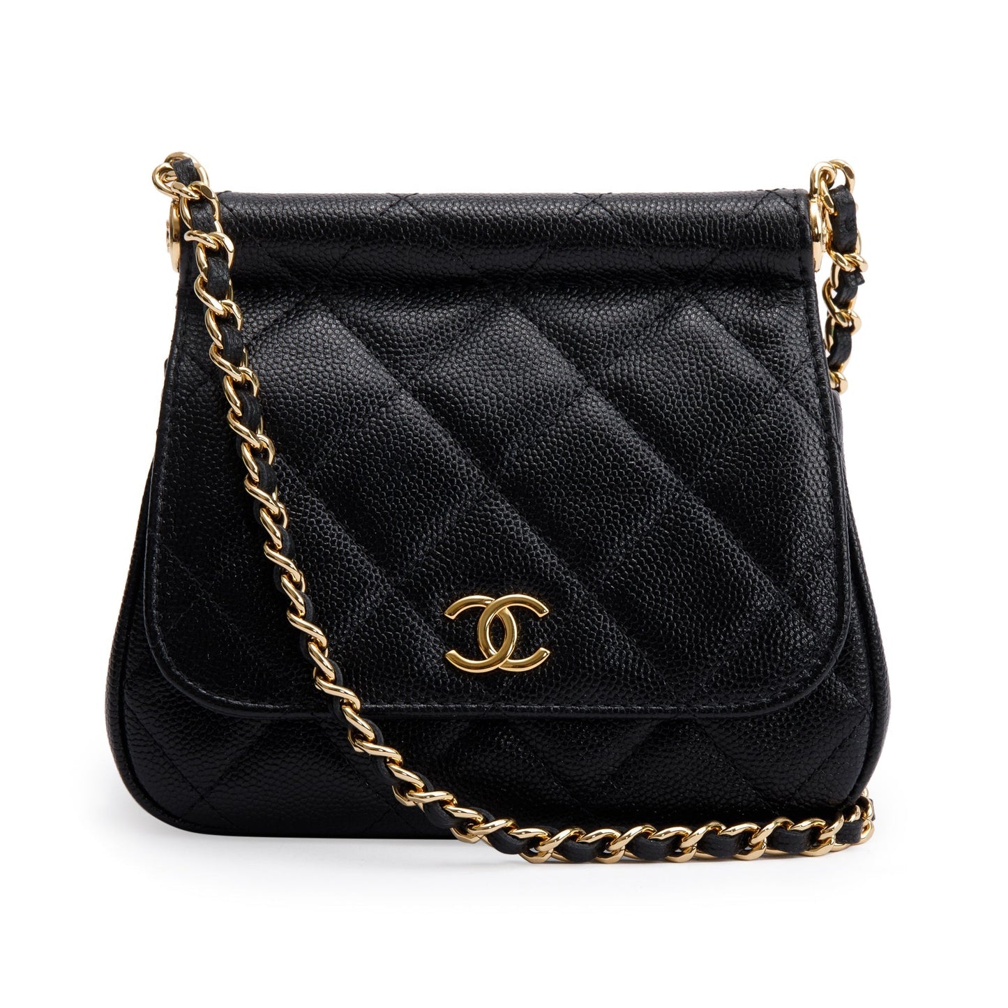 Chanel Quilted Caviar Micro Black Travel Bag