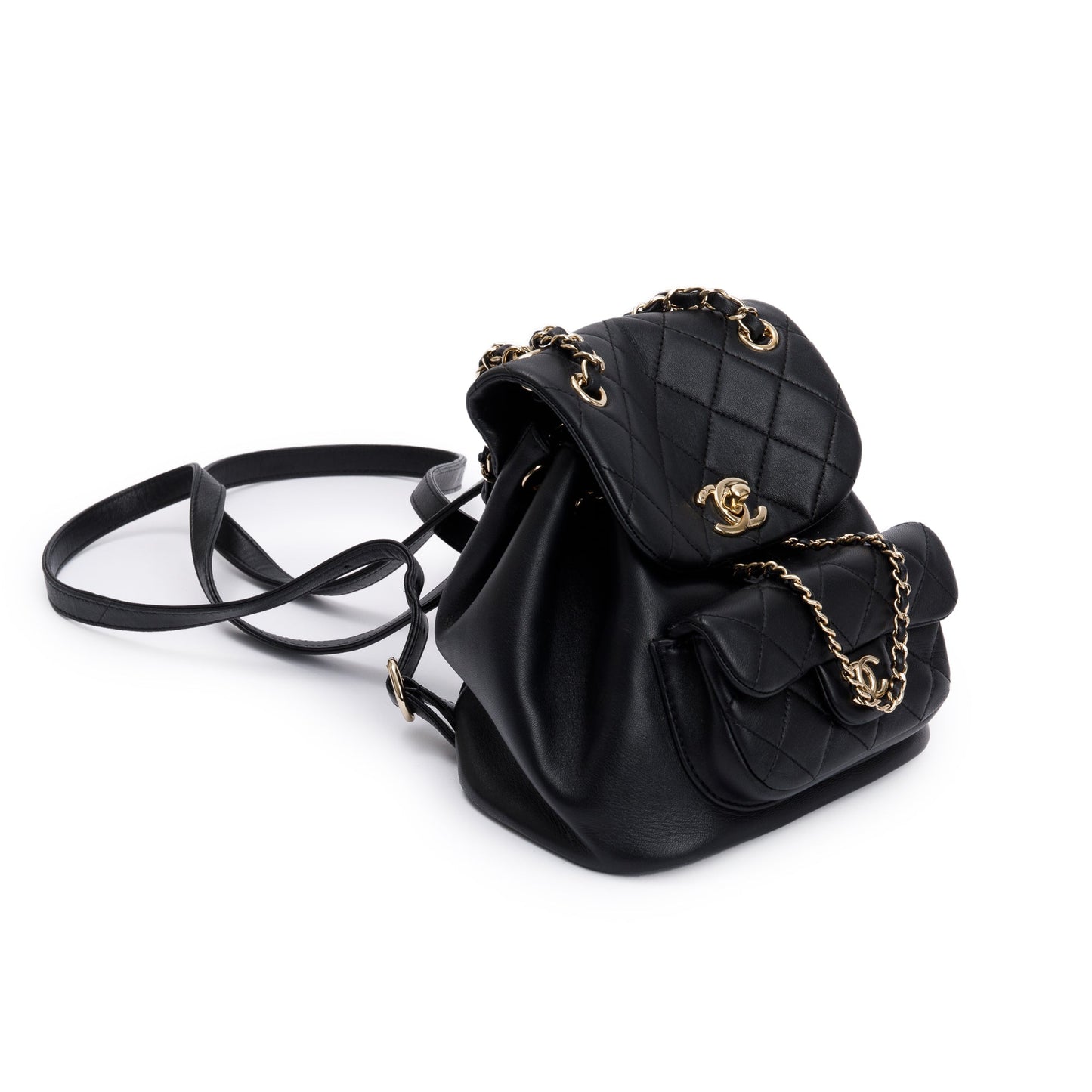 Chanel Quilted Duma Drawstring Backpack Black Jewelry