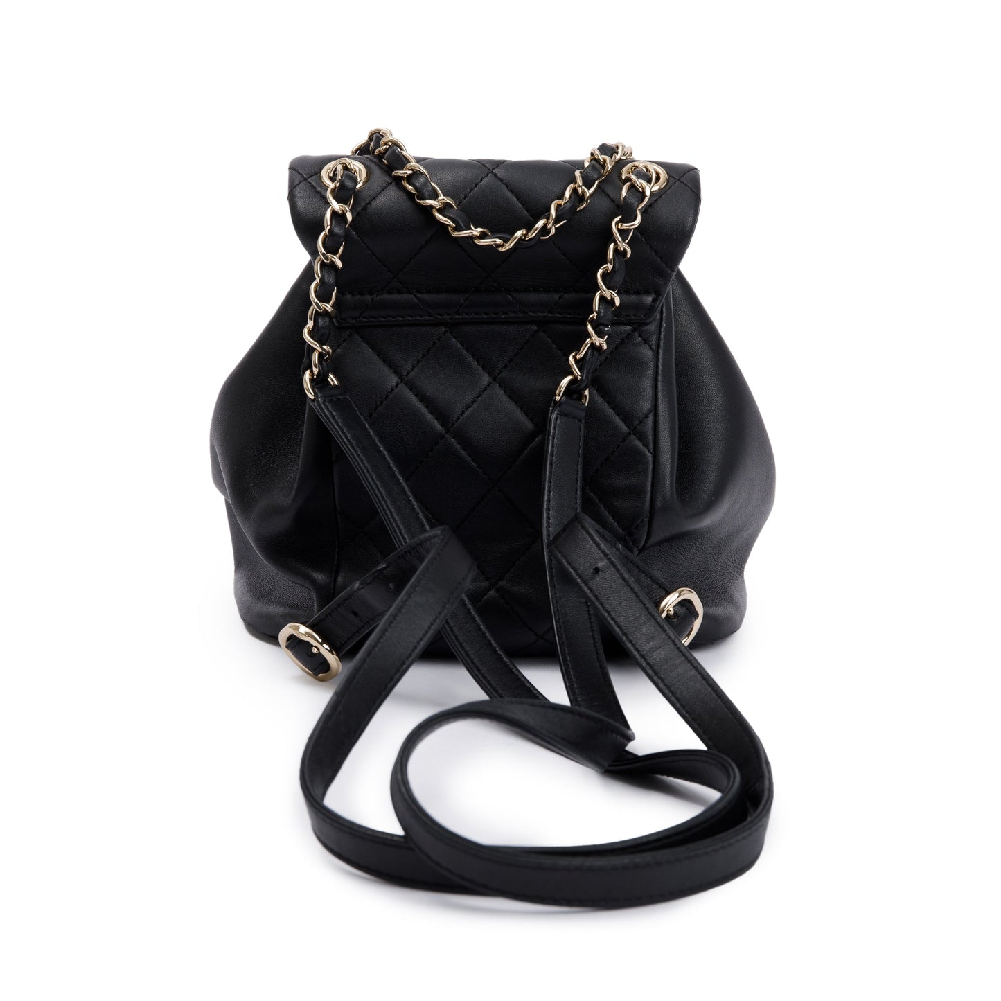 Chanel Quilted Duma Drawstring Backpack Black Jewelry