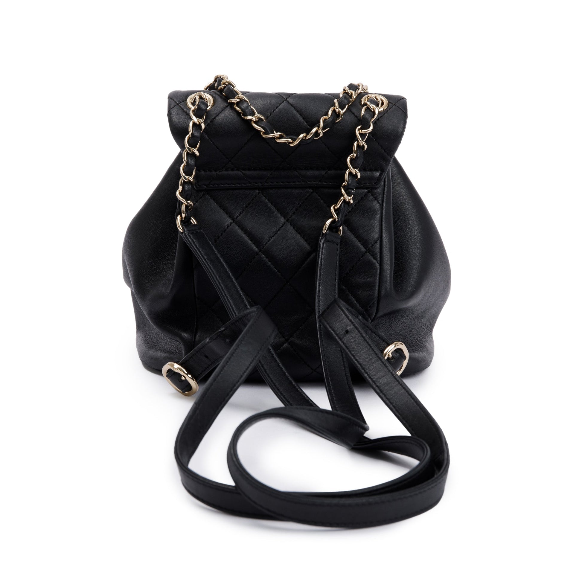 Chanel Quilted Duma Drawstring Backpack Black Jewelry