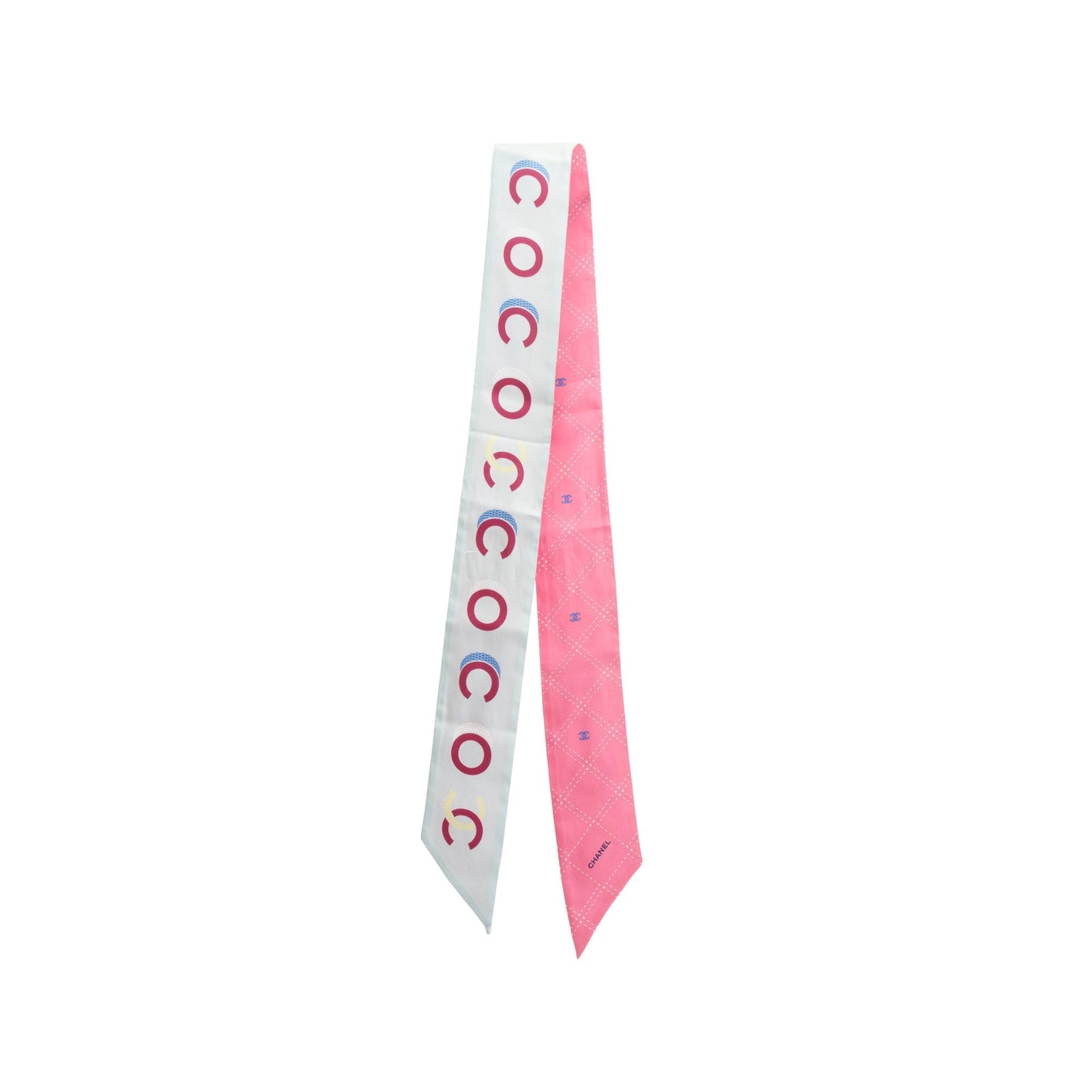 Chanel CC Printed Silk Twill Slim Pink Travel Bag
